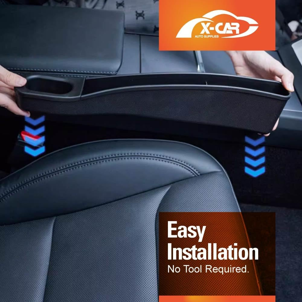X-CAR Car Seat Gap TPE Filler Box Organizer for Tesla Model 3 2017-2023 and Model Y 2021-2025 Extra Console Side Storage Accessories image number 3