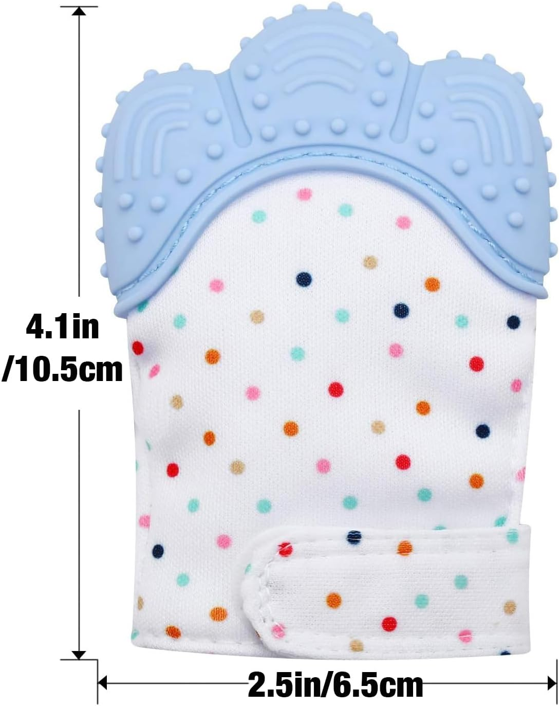 Pandaear 2 Pack Soothing Teething Mitten, Pain Relief, Protection Glove, Stimulating Teether, 0-12 Months (Blue) image number 4