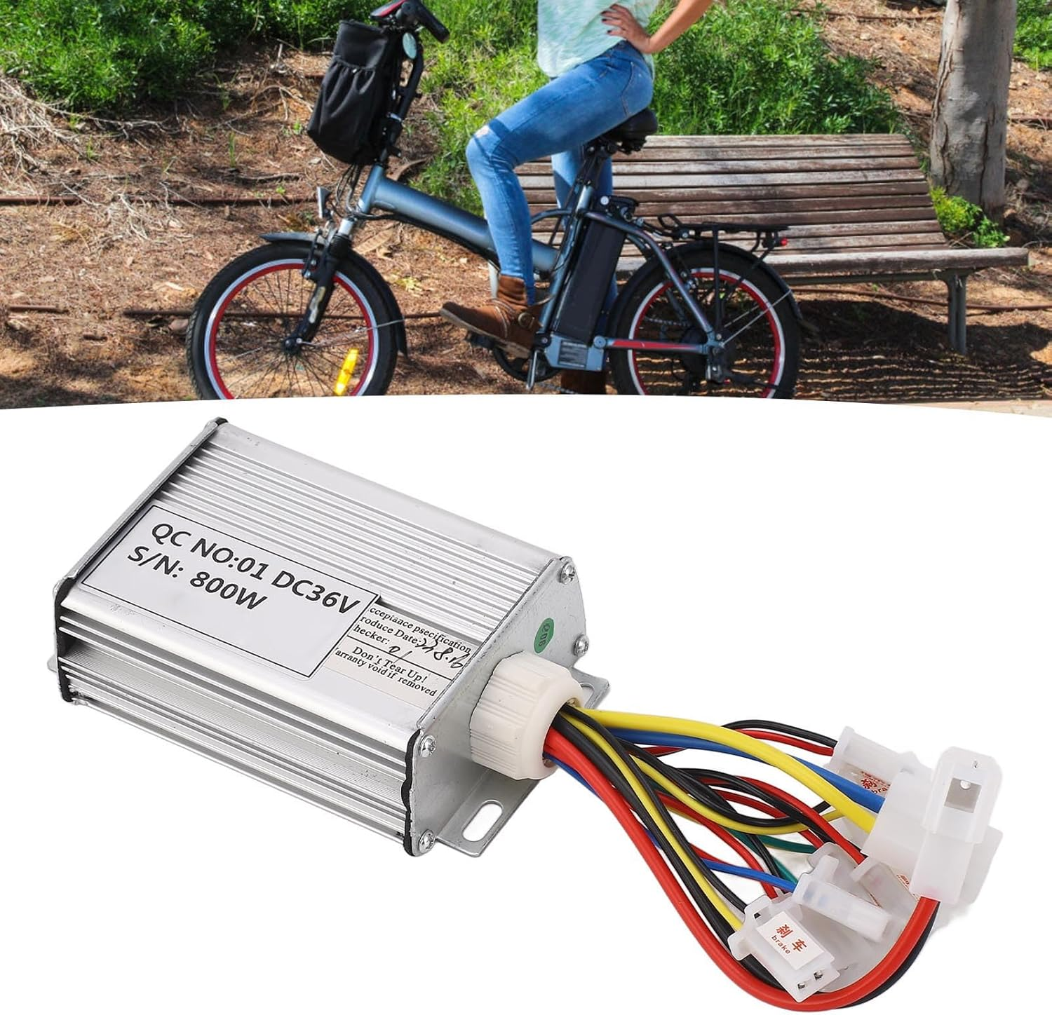 Brushless Controller, 36V 800W Aluminium Alloy Housing E Bike Brushless Motor Controller for Electric Scooter, High Temperature Resistant Wire Brushed Controller image number 1