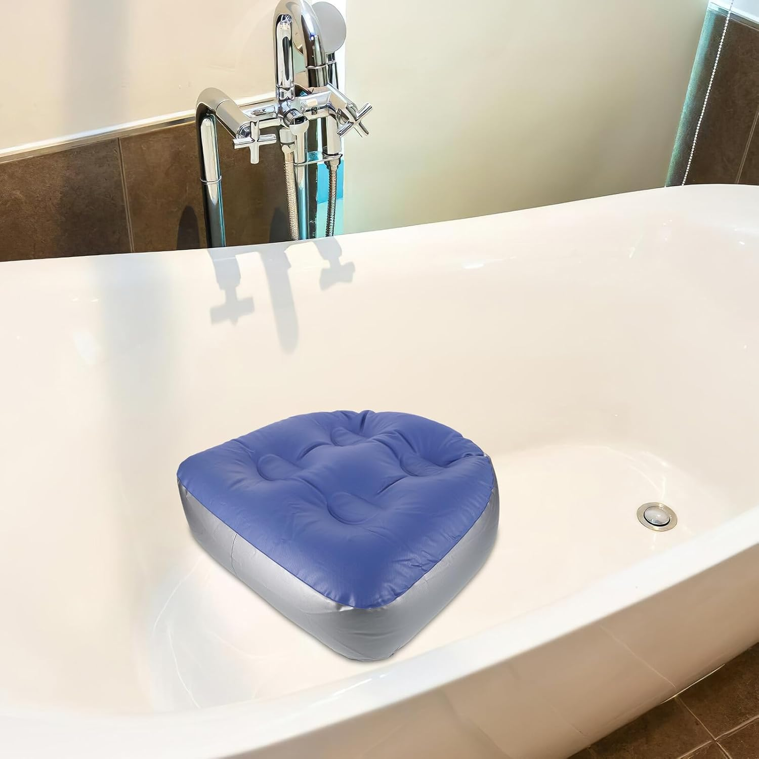 HONMEET 3Pcs Inflatable Bath Cushion Suction Cups, Thickened Adult Spa Seat Cushion, Water-Filled Portable Hot Tub Pad for Bathroom and Spa Relaxation image number 4