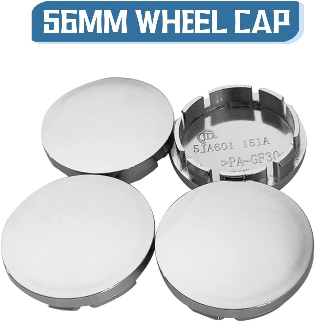 JNNJ Pack of 4 Universal Hub Caps, Universal Rims Wheel Hubs Wheel Centre Caps, Tuning Accessories Vehicle Car Wheel Hubs Plastic Covers (Galvanic Colour) - Black image number 5