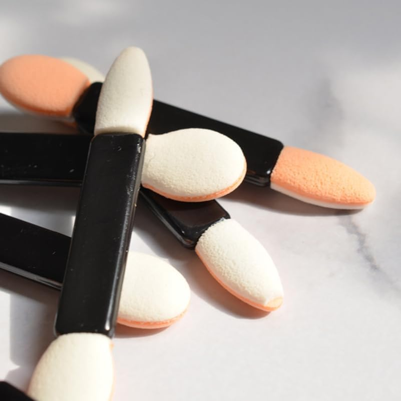 Beavorty 50Pcs Double-Ended Eye Shadow Brush Dual Sided Sponge Applicator Thick Foam Comfortable for Women image number 4