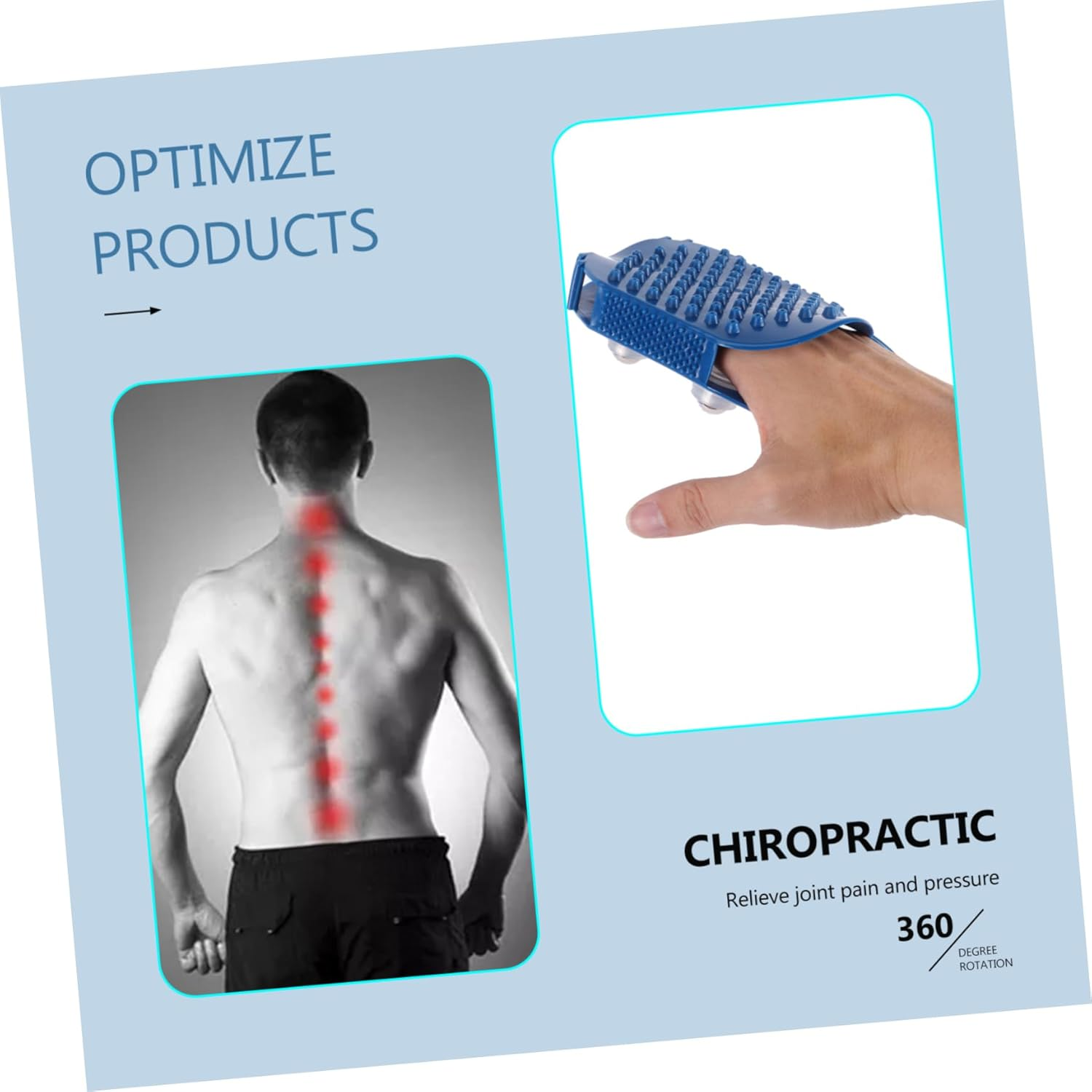 GLEAVI Massage Glove Exfoliator Back Massager Brush Handheld Roller Gloves Body Massage Comb image number 3