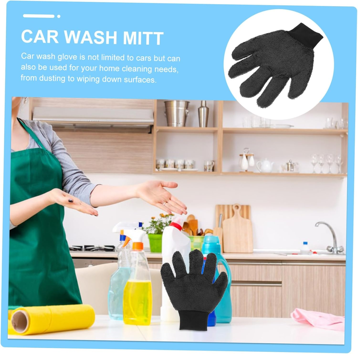 MUELODSIC Car Washing Glove Dual Sided Coral Fleece Car Wash Mitt for Gentle Automotive Cleaning Scratch Vehicle Exterior Care Easy to Use and Portable image number 4