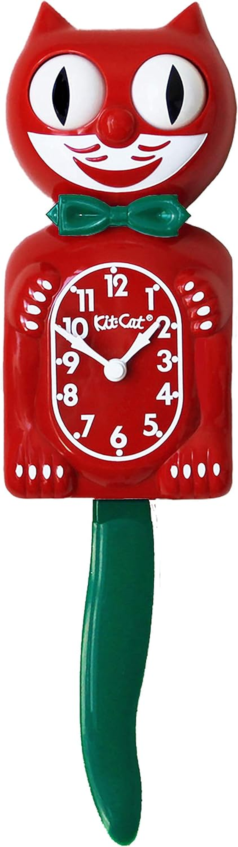 Kit Cat Klock&reg; Limited Edition White - Iconic Retro Cat Clock with Moving Eyes and Tail, Battery Operated Wall Clock, Made in USA, Perfect for Home Decor, Modern Clock, Unique Gift