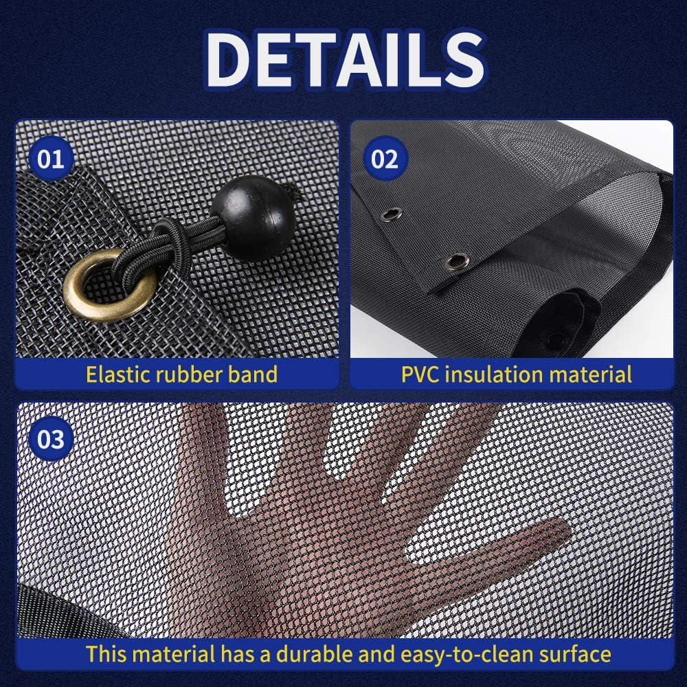 Voodonala for Jeep JK Sunshade Mesh Sun Shade Bikini Top for 2007-2018 Jeep Wrangler JK JKU 2 Door & 4 Door, Plain Black image number 6