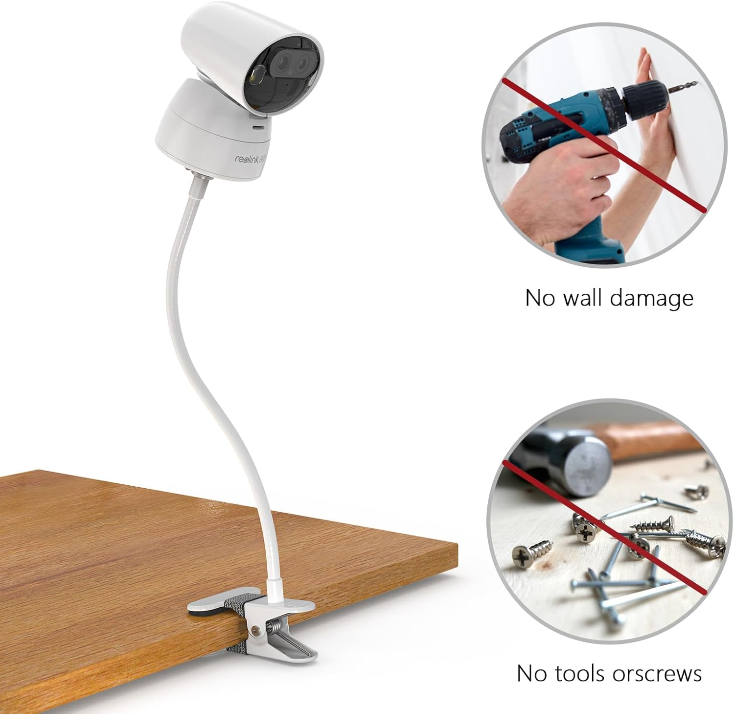 HOLACA 40Cm Clip Holder Mount for Reolink Argus Track 4K Outdoor Camera image number 6