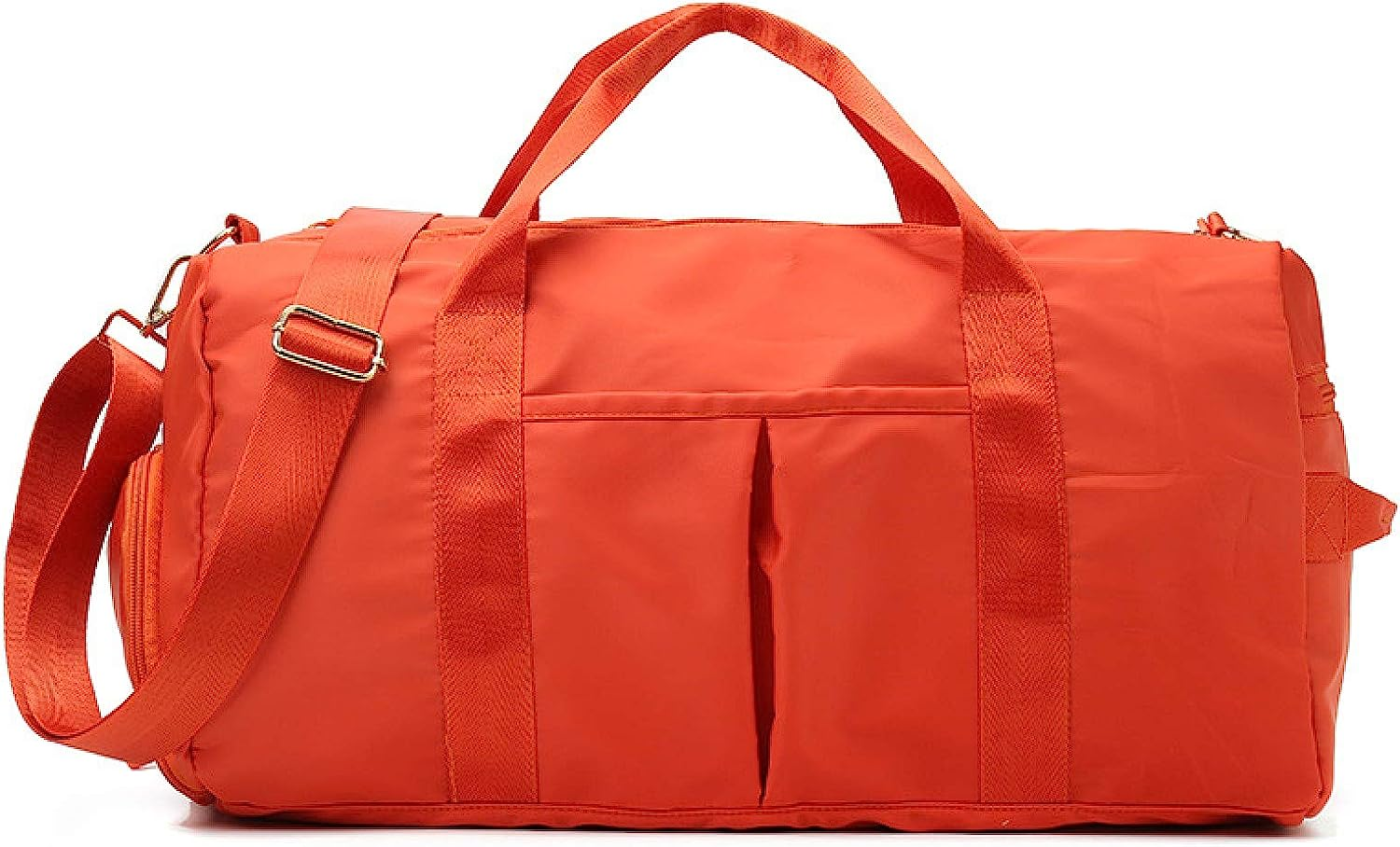 Sports Travel Duffel Bag with Wet Pocket & Shoes Compartment Water Resistant Luggage Packable Weekender Bag for Women and Men Gray 20-35L - Beige image number 2