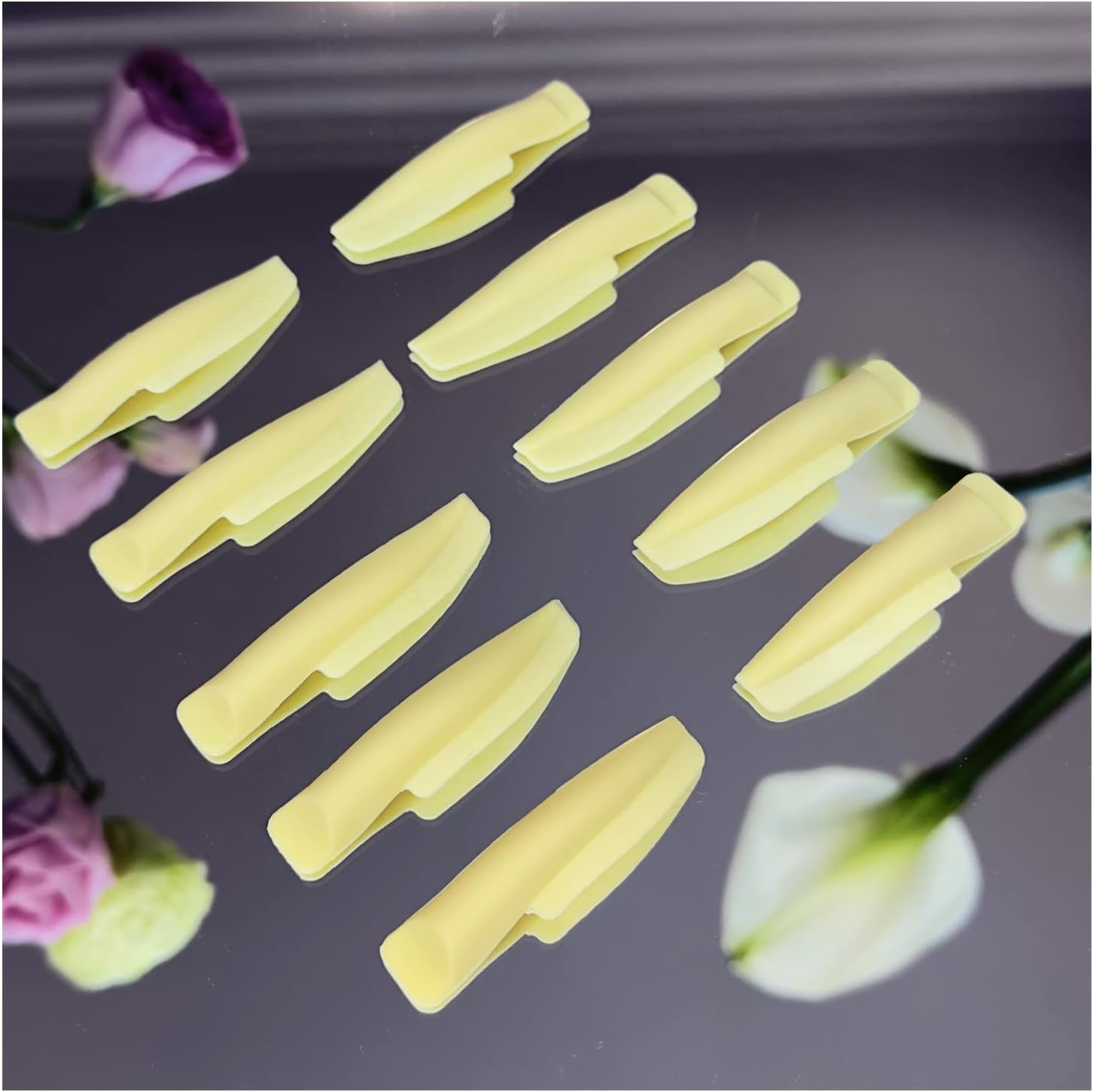 Eyelash Perm Pads Lash Lift Rods Eyelash Perm Silicone Pads 5 Sizes Reusable Soft Lash Lift Pads Shield for Different Length Eyelashes Perfect Lifting (Pale Yellow) - Golden image number 2