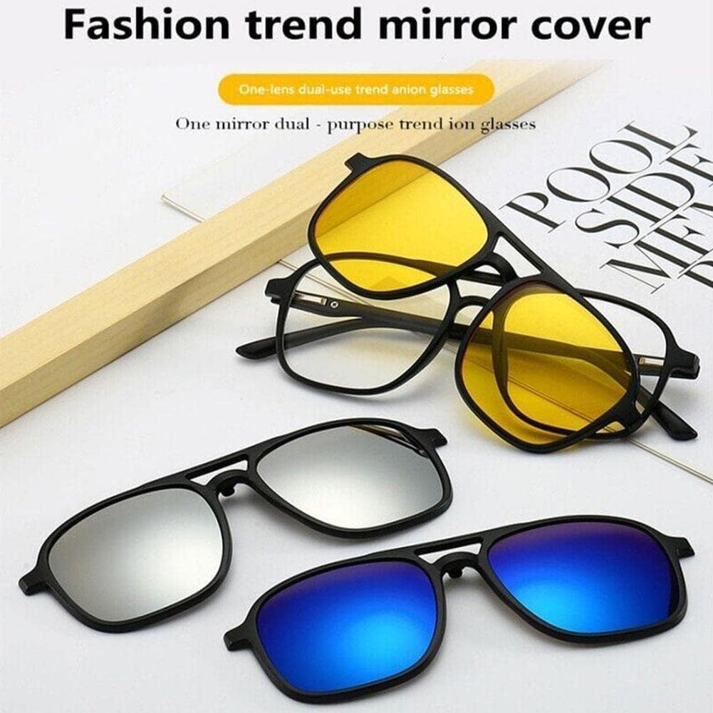 5PCS Magnetic Polarized Clip on Sunglasses Women Men Plastic Frame for Night UV400 Sunglasses Drop Shipping Driving - Style A image number 5