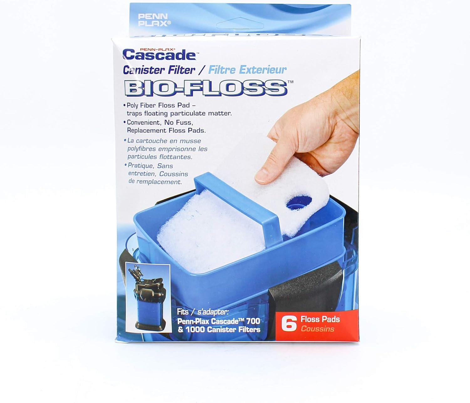 Penn Plax Cascade 700 1000 GPH Floss Pads &ndash; Filter Pad Keeps Your Aquarium Clean and Clear &ndash; 6 Pack image number 5