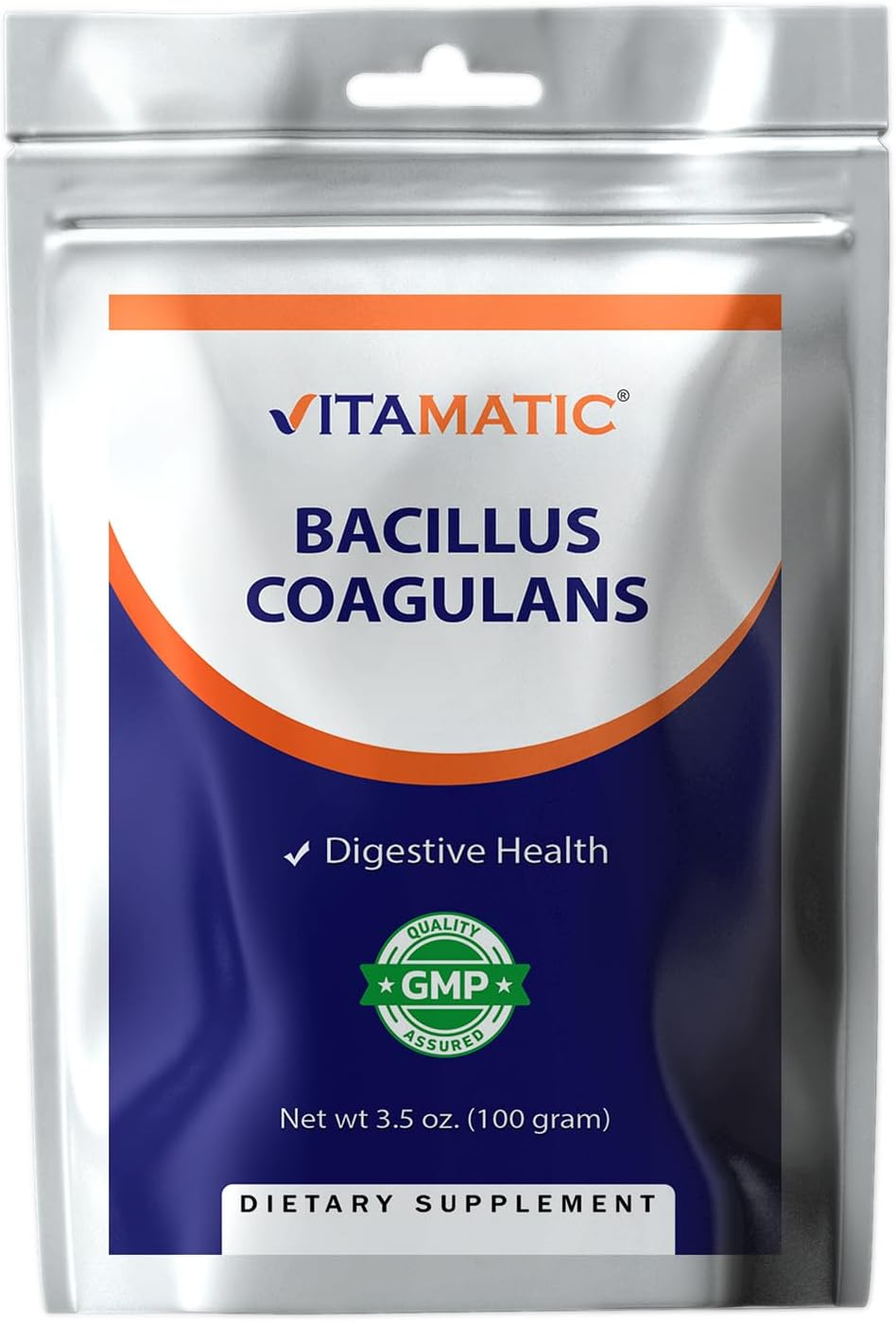 Vitamatic Bacillus Coagulans Probiotic Powder - Digestive Health Support - 100 Gram (3.5 OZ) - 100 Servings