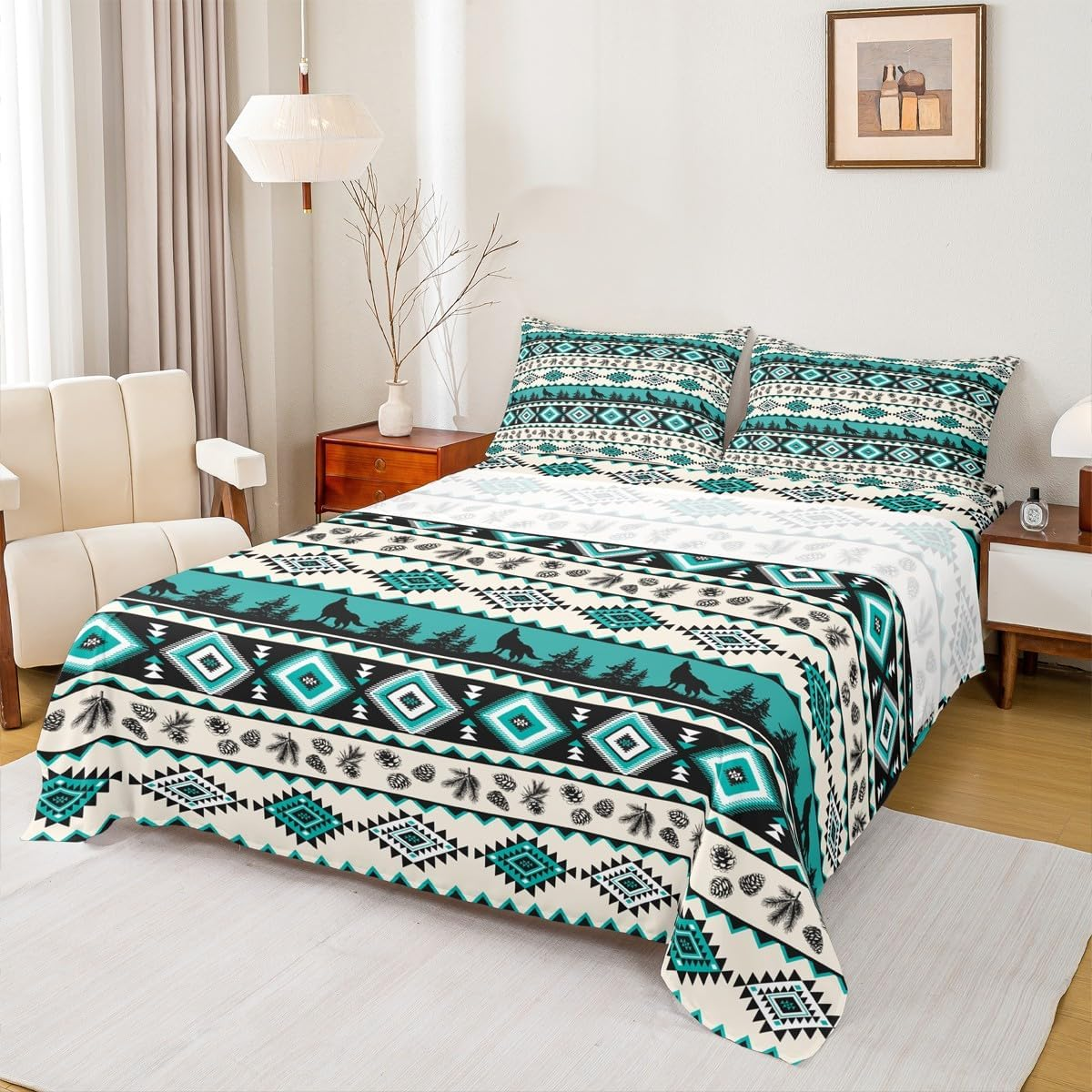 Bow Tie Kids Sheet Queen Size,Fairy Sweet Romantic Easy Wash Bedding Set,Kawaii Bow Tie Girly Kids Room Decor,White & Pink Sheet(Fitted+Flat+2 Pillowcases)