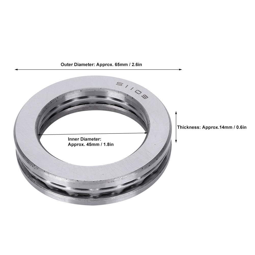 5Pcs Axial Thrust Ball Bearing High Accuracy Plane Pressure Industrial Accessories 51109 image number 2