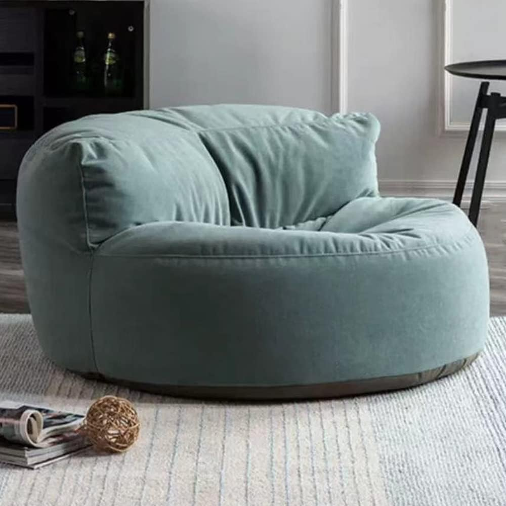 Bean Bags Bean Bag Chair Chenille Bean Bag Cover Washable Ultra Soft Pouf Ottoman No Filler Kids Adults Beanbag Chair Lazy Armchair Couch Floor Seating Living Room Furniture (Color : Gray Green, Siz