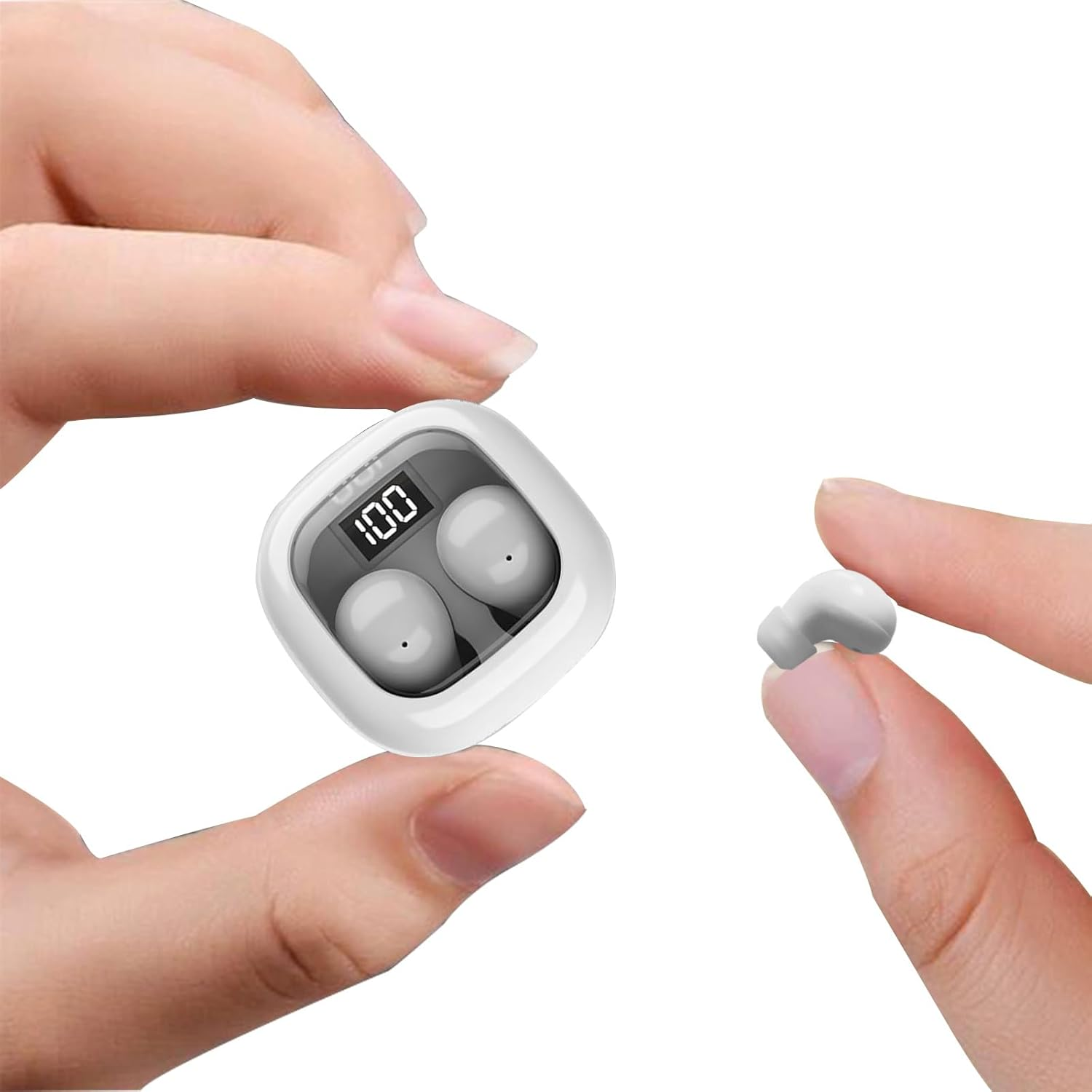 Xmenha Invisible Headphones Wireless Bluetooth In-Ear True Mini Wireless In-Ear Headphones Earbuds Headphones Smallest Sleep Headphones Bluetooth Wireless Earphones for Small Ears Ear Canals