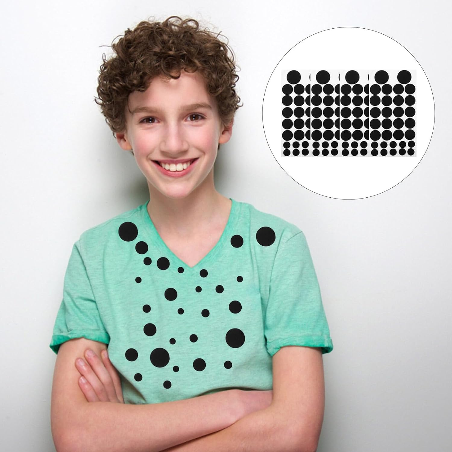 NUOBESTY 4 Sheets of Black Adhesive Felt Circles Die Cut Felt Stickers round Pads Self-Adhesive Sticker Spotty Dots for DIY Craft Projects Supplies image number 5