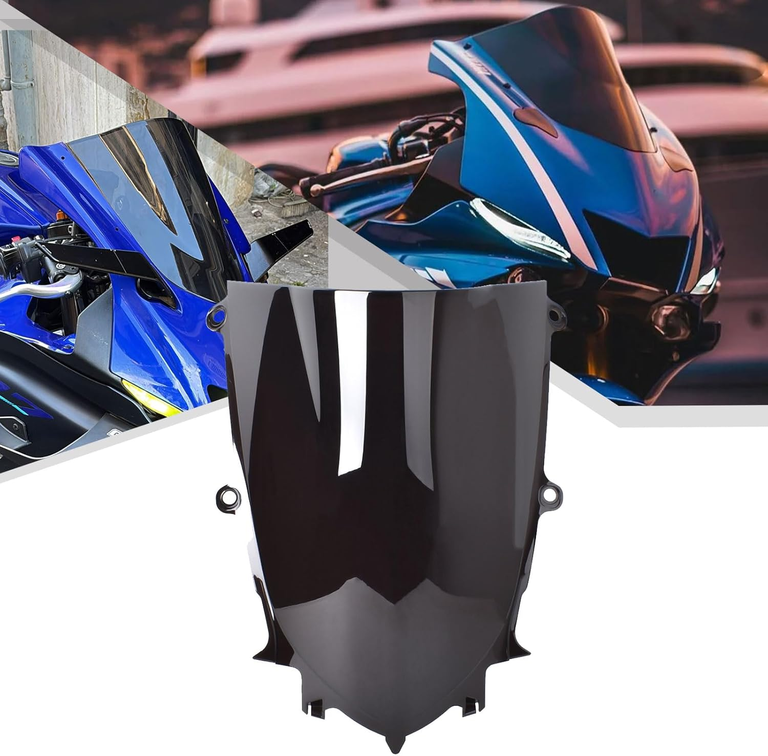 Midimttop Motorcycle Double Bubble Racing Sports Wind Deflector Windscreen Windshield Front Fairing Compatible with YA&MA&HA YZF-R6 YZFR6 2017-2023 YZF-R7 YZFR7 Accessories 2021-2025 image number 5
