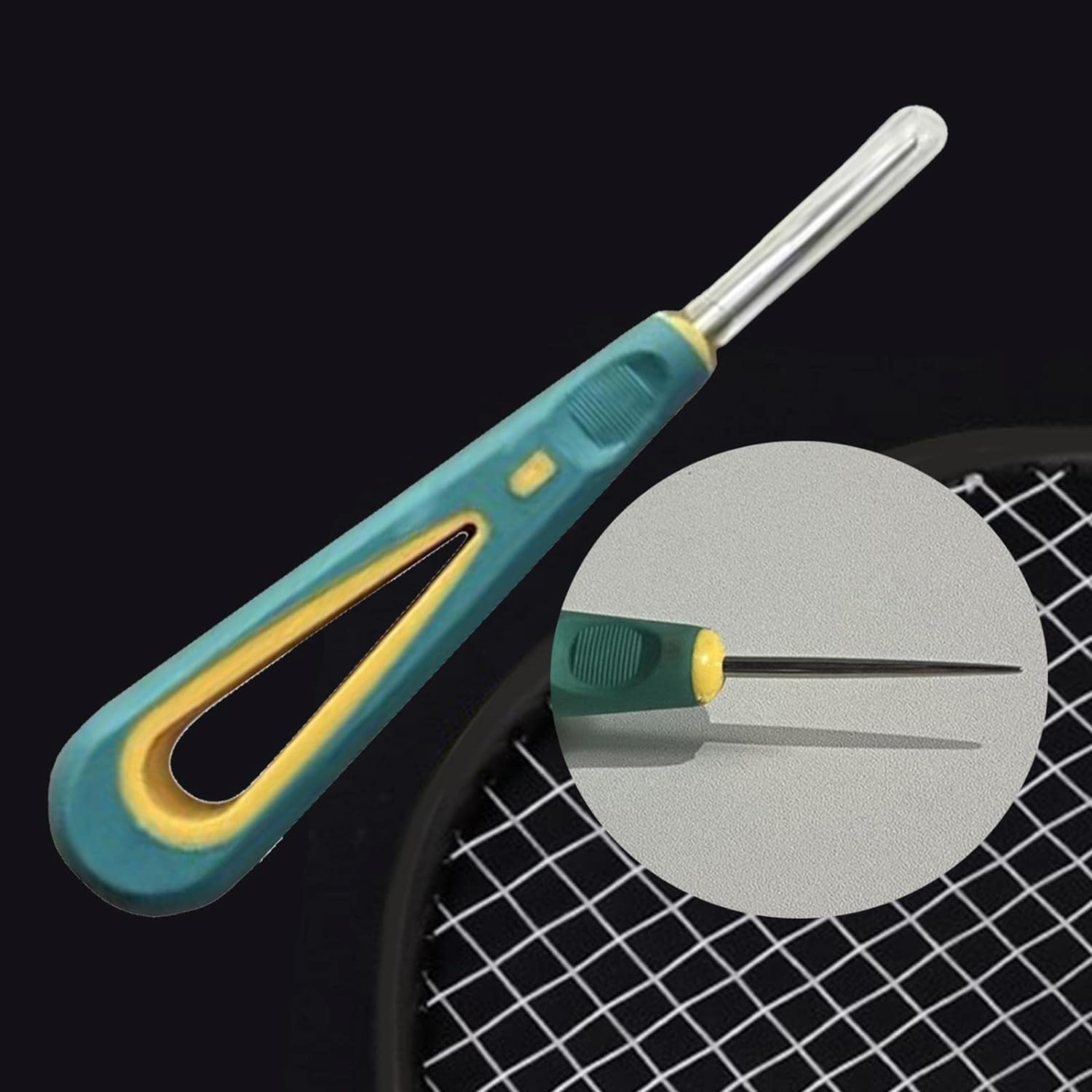 Strong Badminton Racket Stringing Straight Awl, Stringing Tools, PU Leather Shoes Repair Tennis Racket Awl for Tennis Sports Replacement