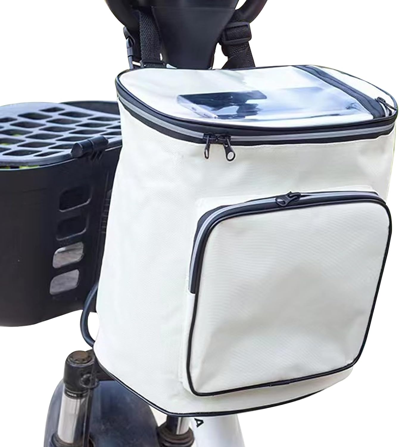 Insulated Bike Cooler Bag with Transparent Phone Pouch - Waterproof Frame Bag for Outdoor Cycling, Hiking, Travel