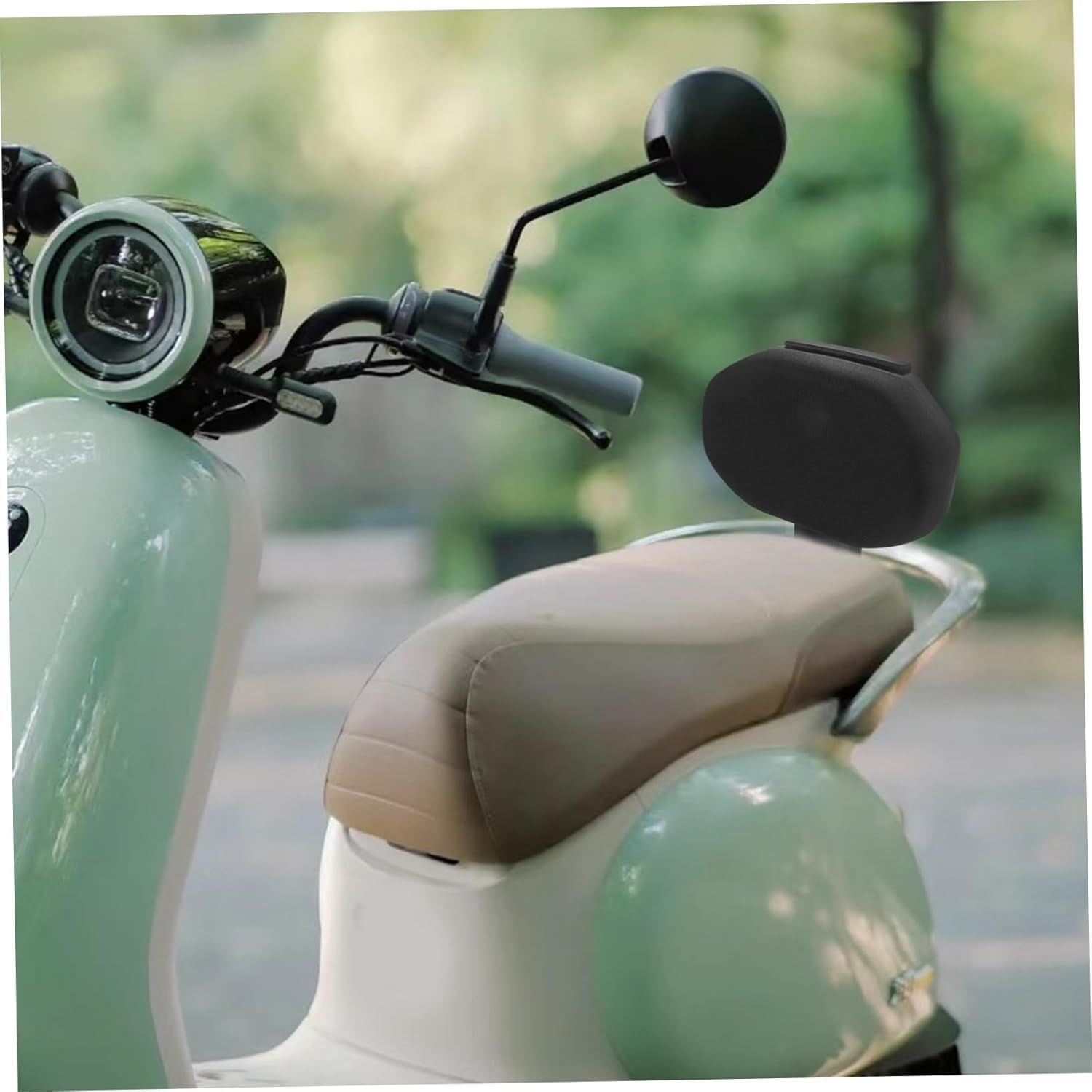 Abaodam Motorcycle Backrest Cushion Pad Thick Comfortable Support for Driver and Passenger Detachable Rear Seat Backrest for Electric Scooters and Motorbikes Weather Resistant Black image number 3