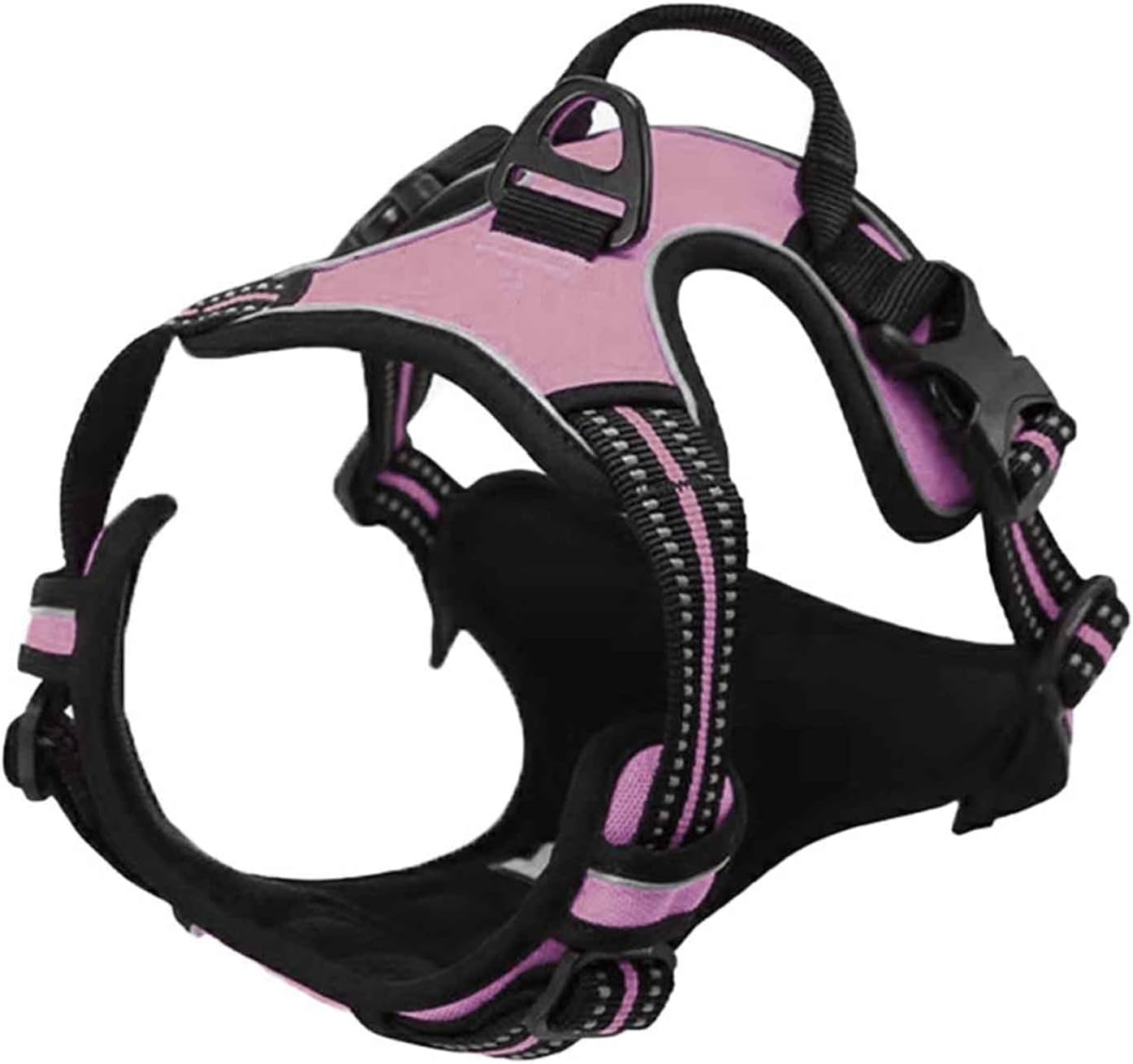 Vest Harnesses Dog Leads for Medium Dogs Dog Leash with Carabiner for Small Dogs Buckle Reflective Cursor Aluminum Alloy Tow Buckle Breathable Comfortable Mesh Nylon Webbing (Xl,Pink 1) image number 2