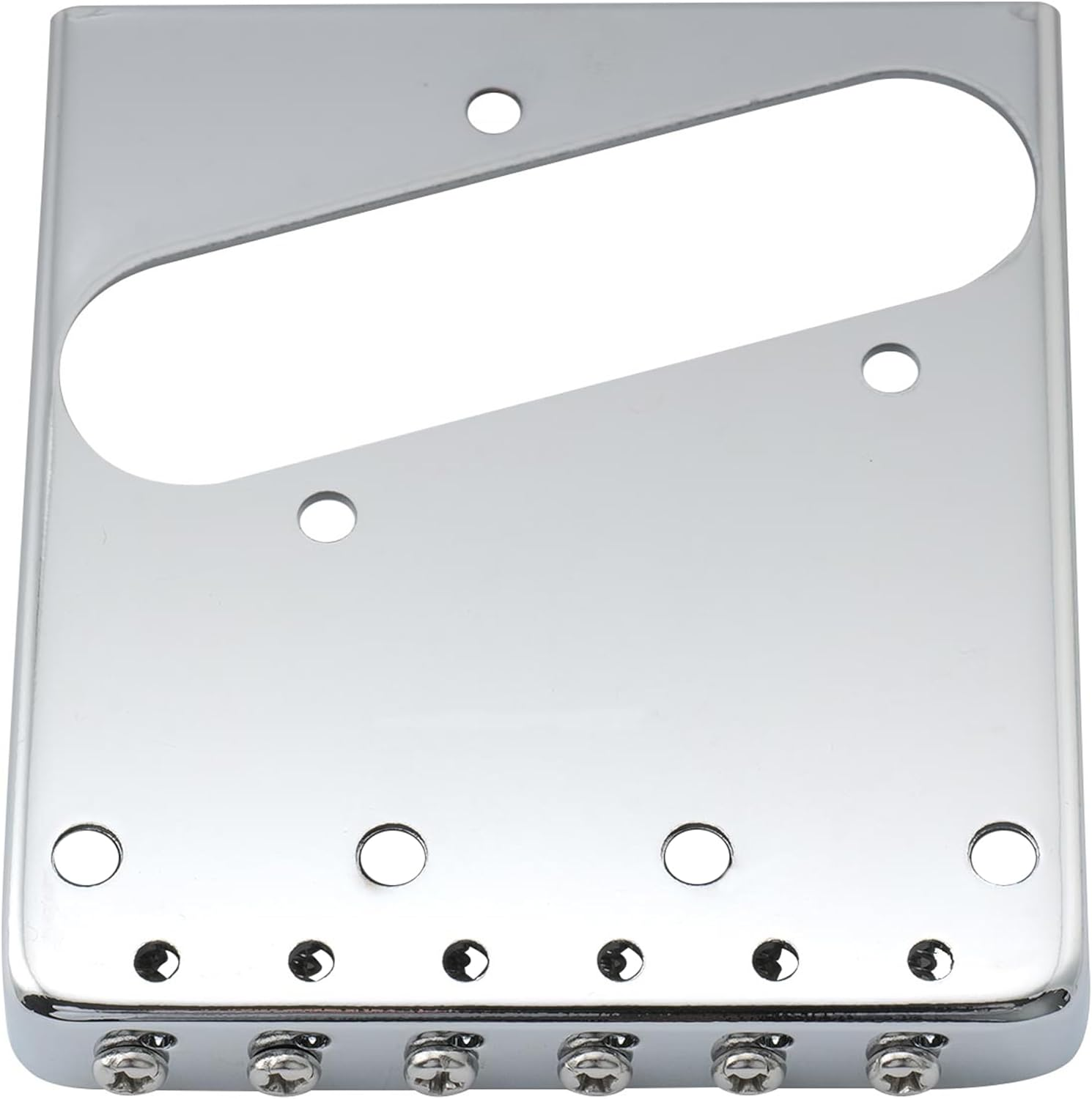 Musiclily Pro 54Mm Vintage Telecaster Bridge with Barrel Brass 6-Saddle for Squier and Import Tele Style Electric Guitar, Chrome image number 1