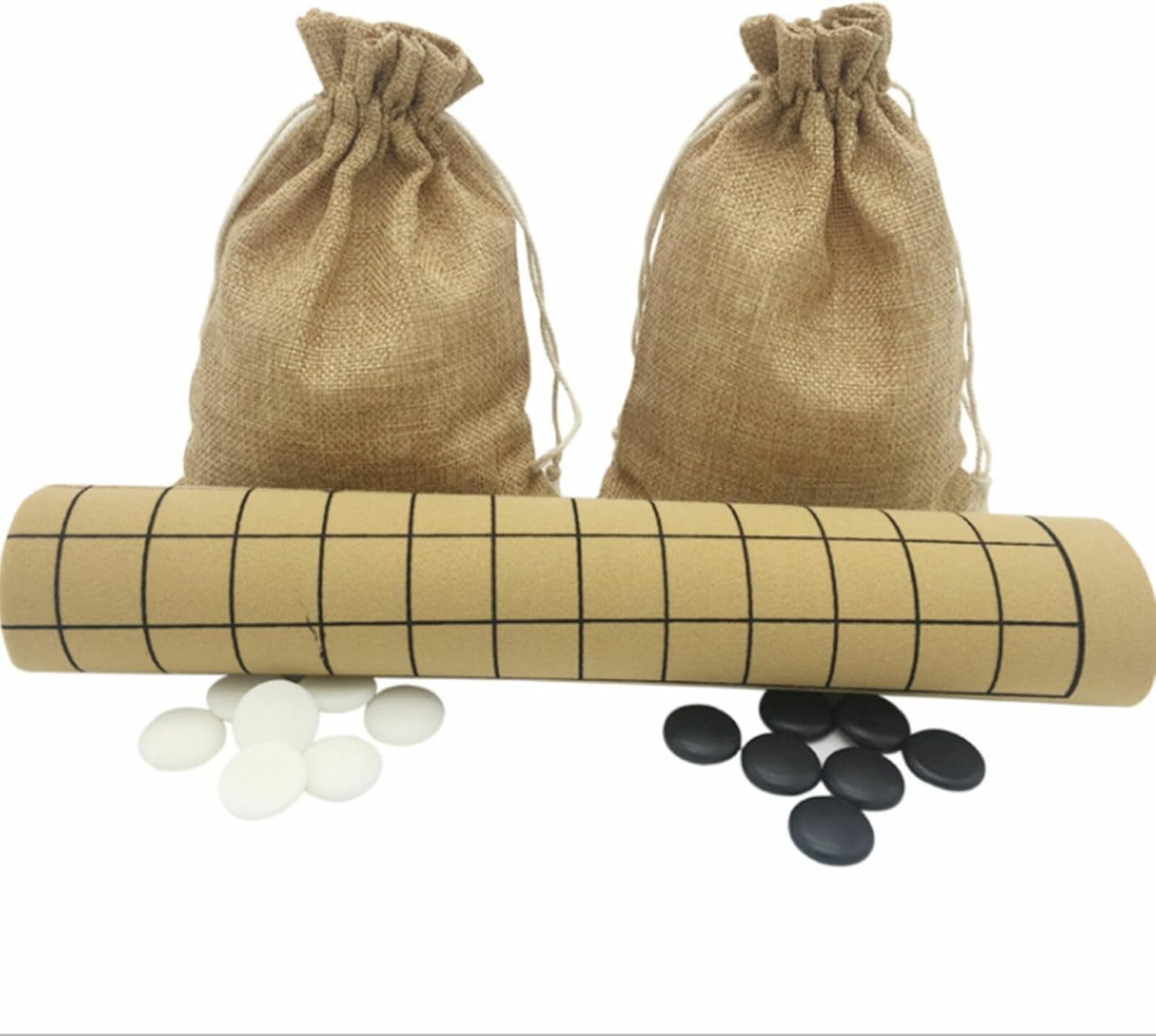 SPPHONEIX Portable Go Game Checkers Game Set with Durable PU Board for Board Game Traditional Game Travel Game-All Ages,19X19 Lines image number 3