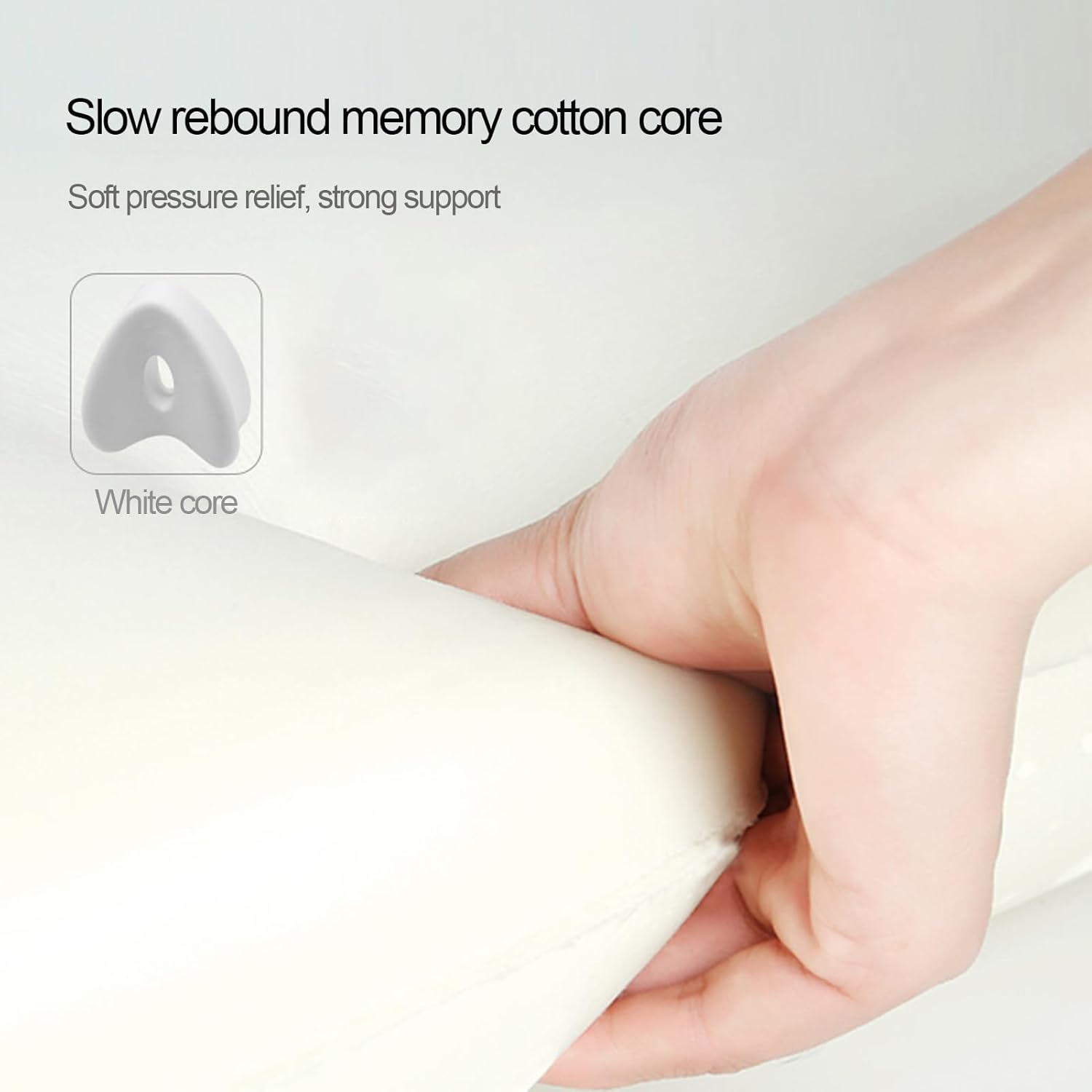 Memory Foam Knee Pillow with Elastic Band, Knee Pillow for Side Pillow, Suitable for Leg, Back, Knee Pain, Improve Sleep Quality, Side Sleeper Leg Pillow(Fibrous Bamboo) image number 3