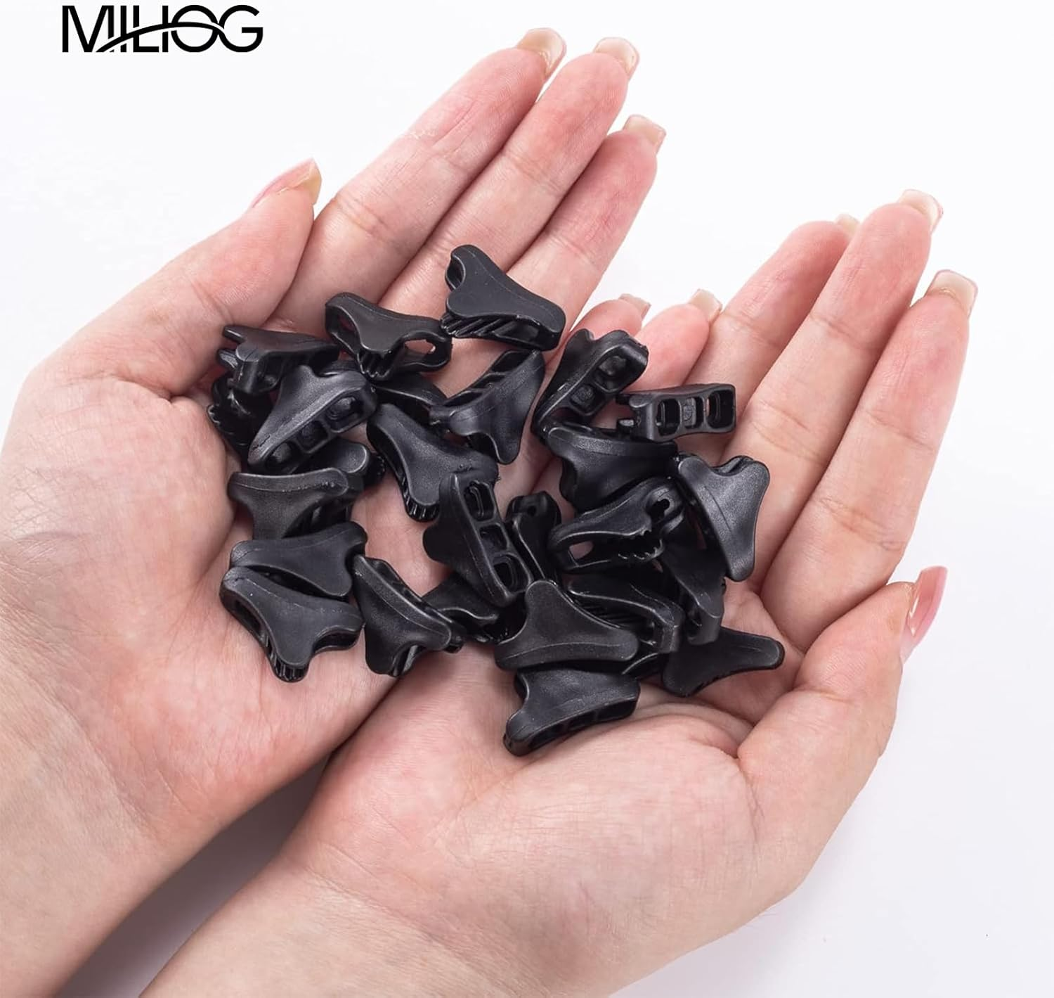 MILIOG 30Pack Ultralight Guyline Tensioners Tent Guyline Cord Rope Adjuster for Tents & Tarps | Heavy Duty 50Lb Cord Locks for Camping, Hammocks in Extreme Weather(Black,Fit 1-2.5Mm Paracord) image number 6