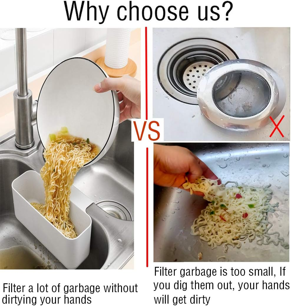 Sink Drain Strainer Basket Kitchen Sink Strainer Sink Food Catcher Kitchen Food Residue Waste Leftovers Strainer over Sink Triangle Swan Cactus Suction Cup Corner Sink Strainer image number 1