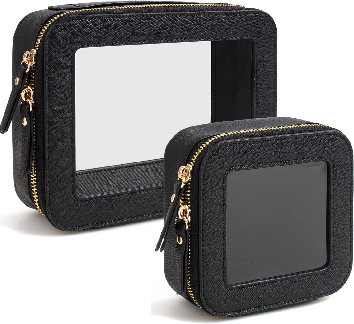 DDPOND Clear Makeup Bag, Small Makeup Bag TSA Approved Toiletry Bag Cosmetic Travel Bag Cute Makeup Bag Organizer Makeup Case Pouch Car Essentials for Women Men - Mini Pink image number 4