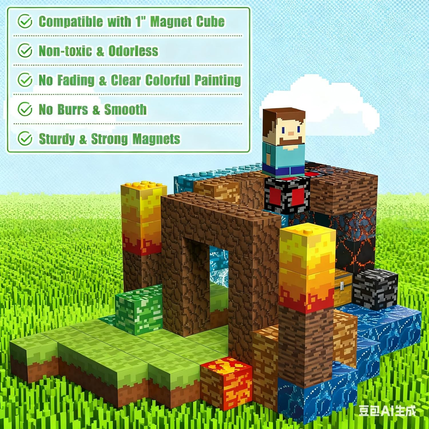 160 PCS Magnetic Blocks Building Toys - Build 3D Magnetic Building Blocks Set for Kids Ages 3+, Magnet Blocks STEM Sensory Educational Christmas Birthday Gifts Construction Toys image number 1