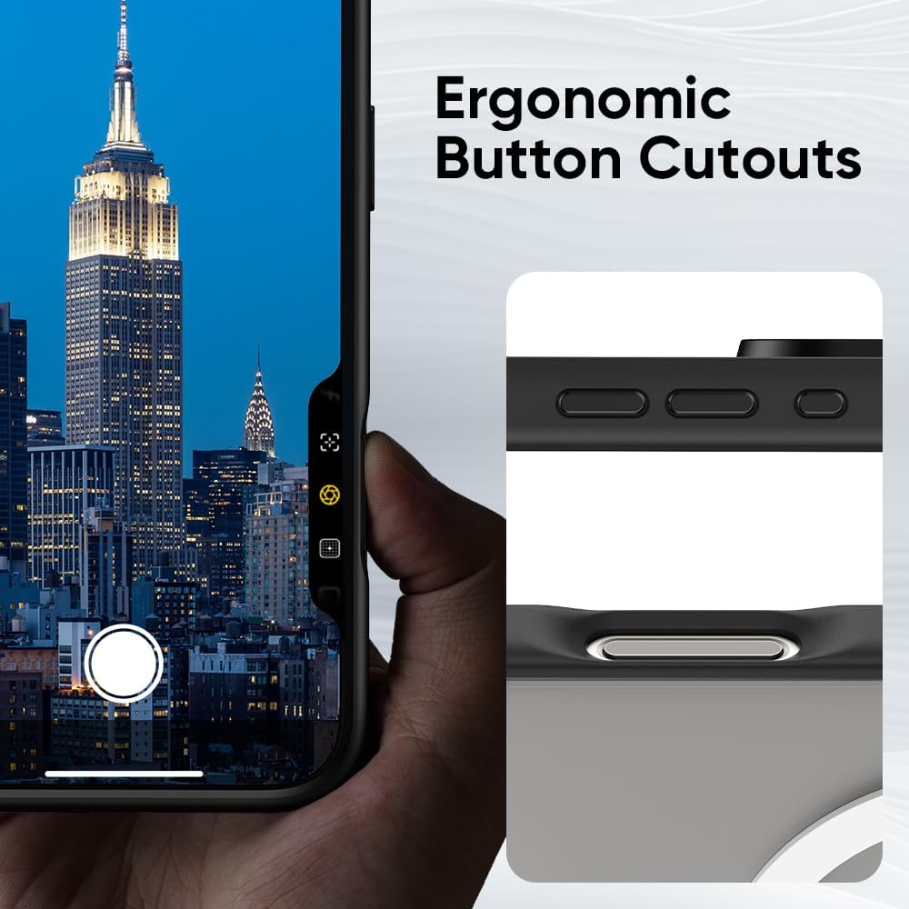 FLOLAB Surtect Tri-Fusion Magnetic for Iphone 16 Pro Max Case Protective Slim Design Magsafe Compatible Military Grade - Black Clear image number 4