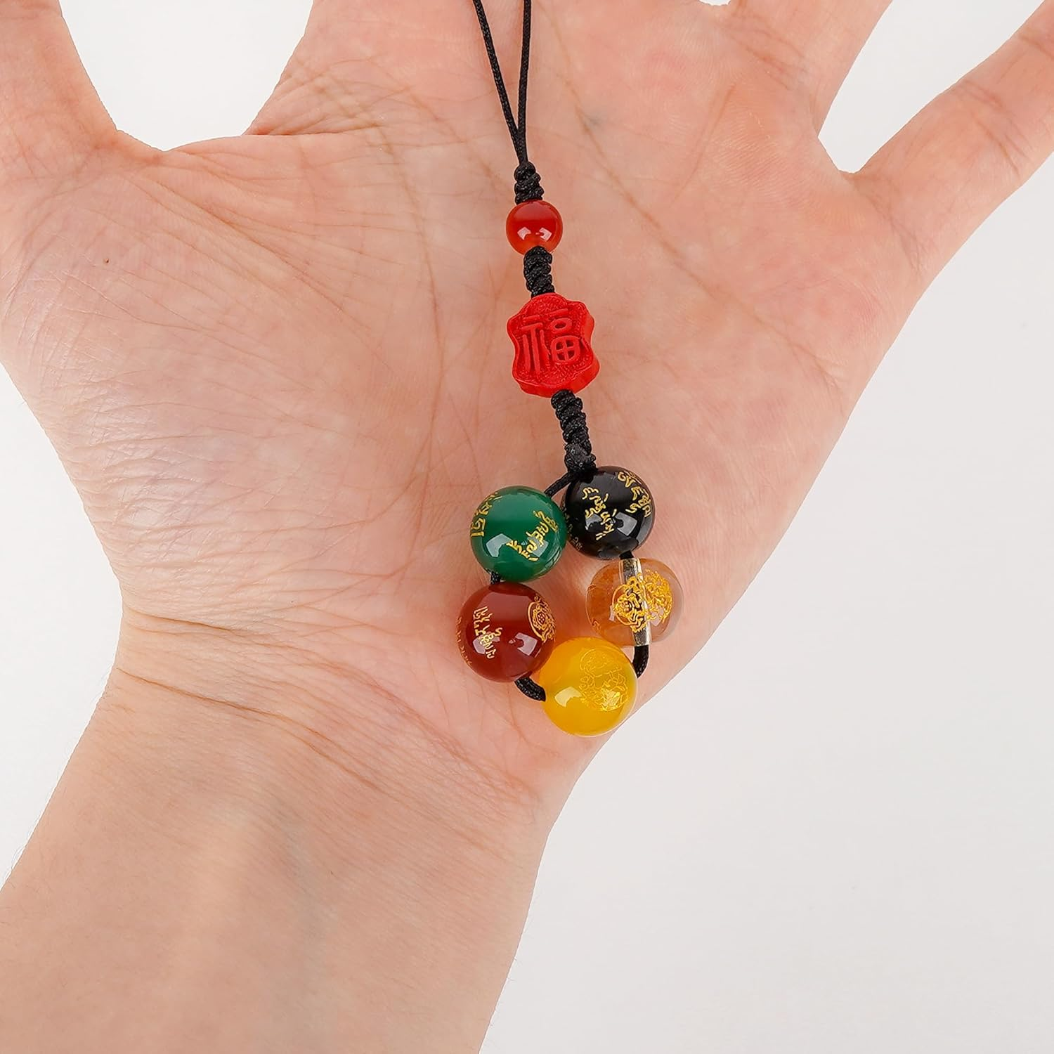 Chiorgone Cinnabar Feng Shui Keychain & Phone Strap &ndash; Five Roads God of Wealth Charm for Prosperity, Versatile Pendant for Cars, Keys, and Gifts. image number 5
