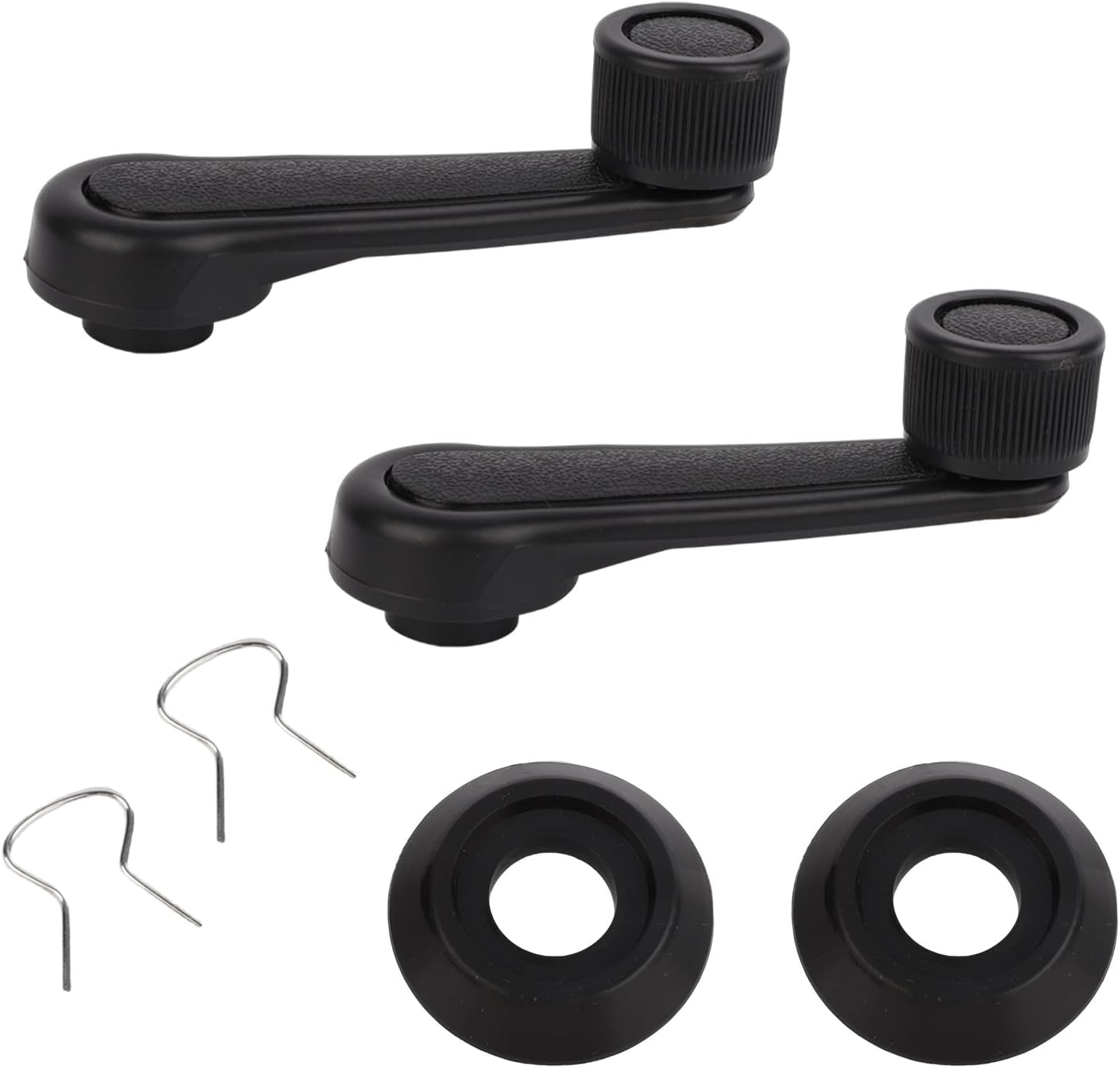 2Pcs Manual Window Handle Car, Driver & Passenger Side Replacement Crank Handles for 1992-1998 Geo Tracker Suzuki (Black) image number 1