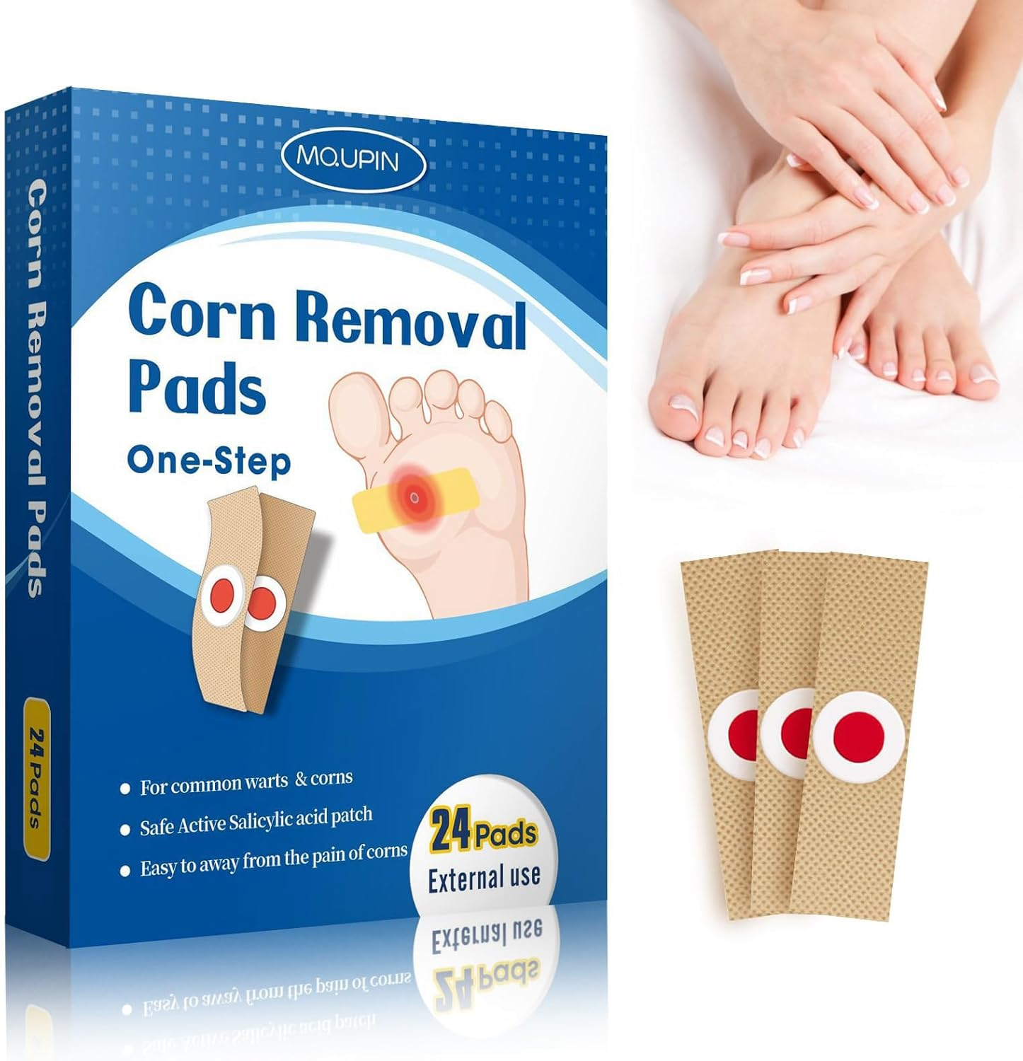 24 Count Corn Removal Pads for Feet and Toe, Corn Feet Remover for Feet Extra Strength, Callous Remover image number 6