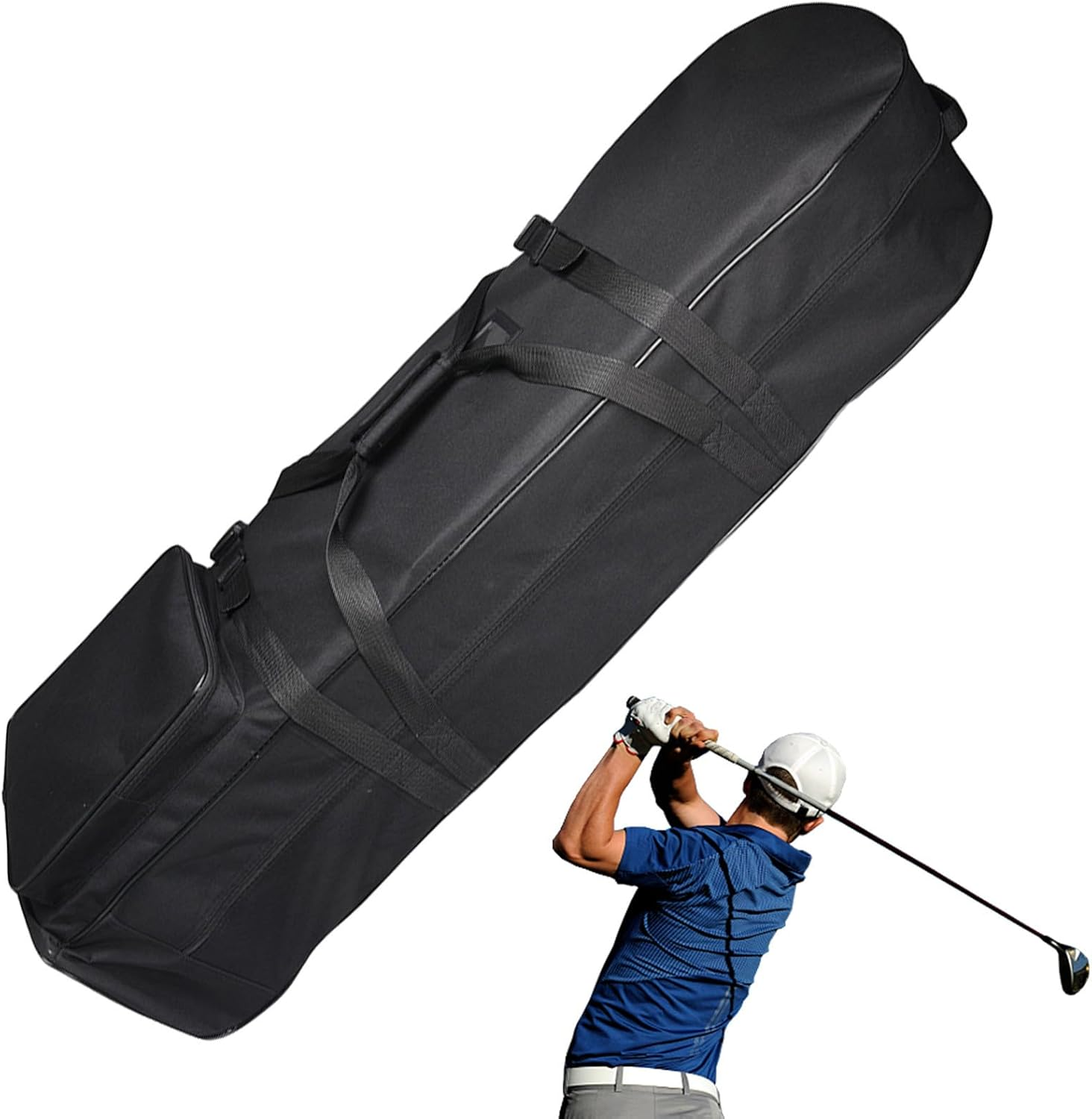 Golf Club Travel Bag - 900D Oxford Golf Case with Wheels | Lightweight Rolling Golfs Luggage for Airport Transit | Waterproof Golfs Gear Carrier for Airline Travel Tournament image number 3