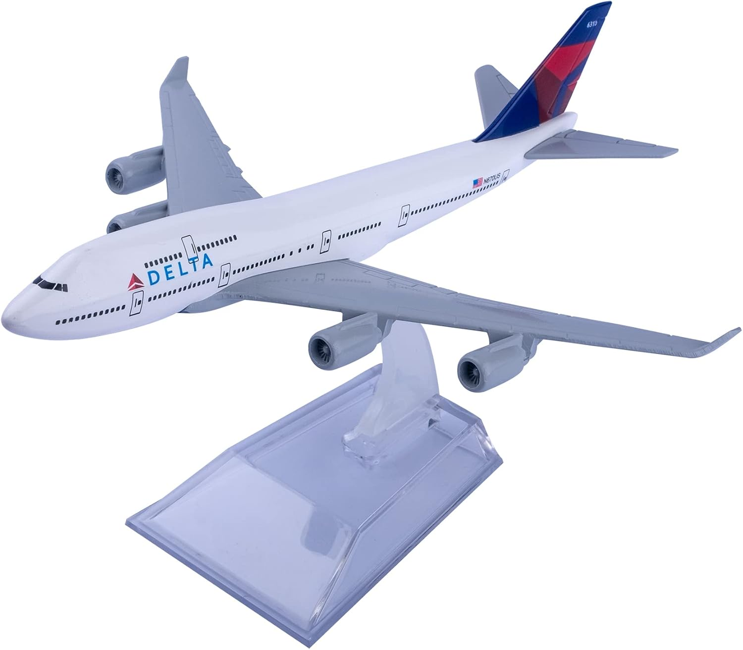 Bswath Model Planes 1:400 Scale Model Airplane American Delta B747 Model Plane Metal Plane Die-Cast Alloy Airplanes for Gift and Collection (Delta 747)