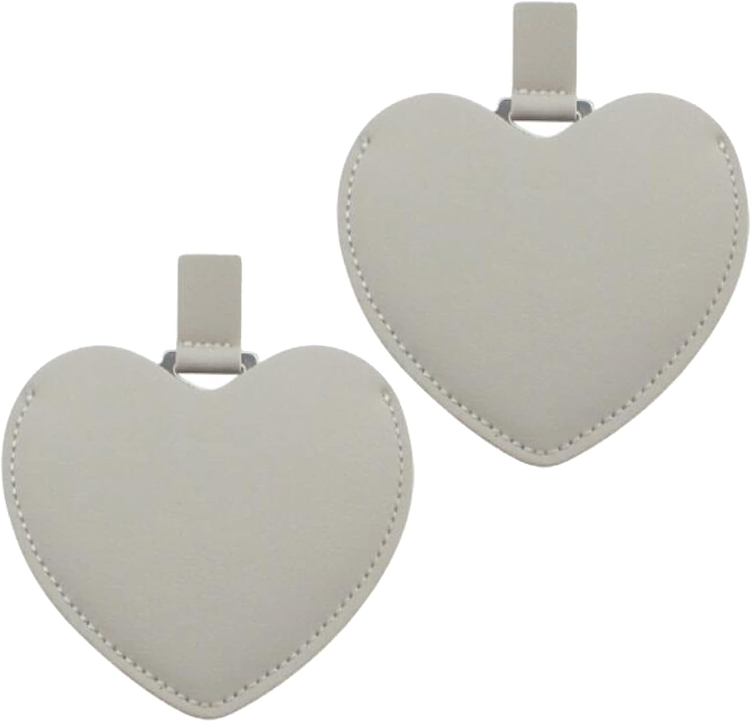 INCAUCA 2Pcs Stainless Steel Mini Purse Mirror with PU Leather Cover, Heart Shaped Compact Pocket Mirror, Cute Small Travel Makeup Mirror, Unbreakable Portable Mirror for Women Girls (Red)