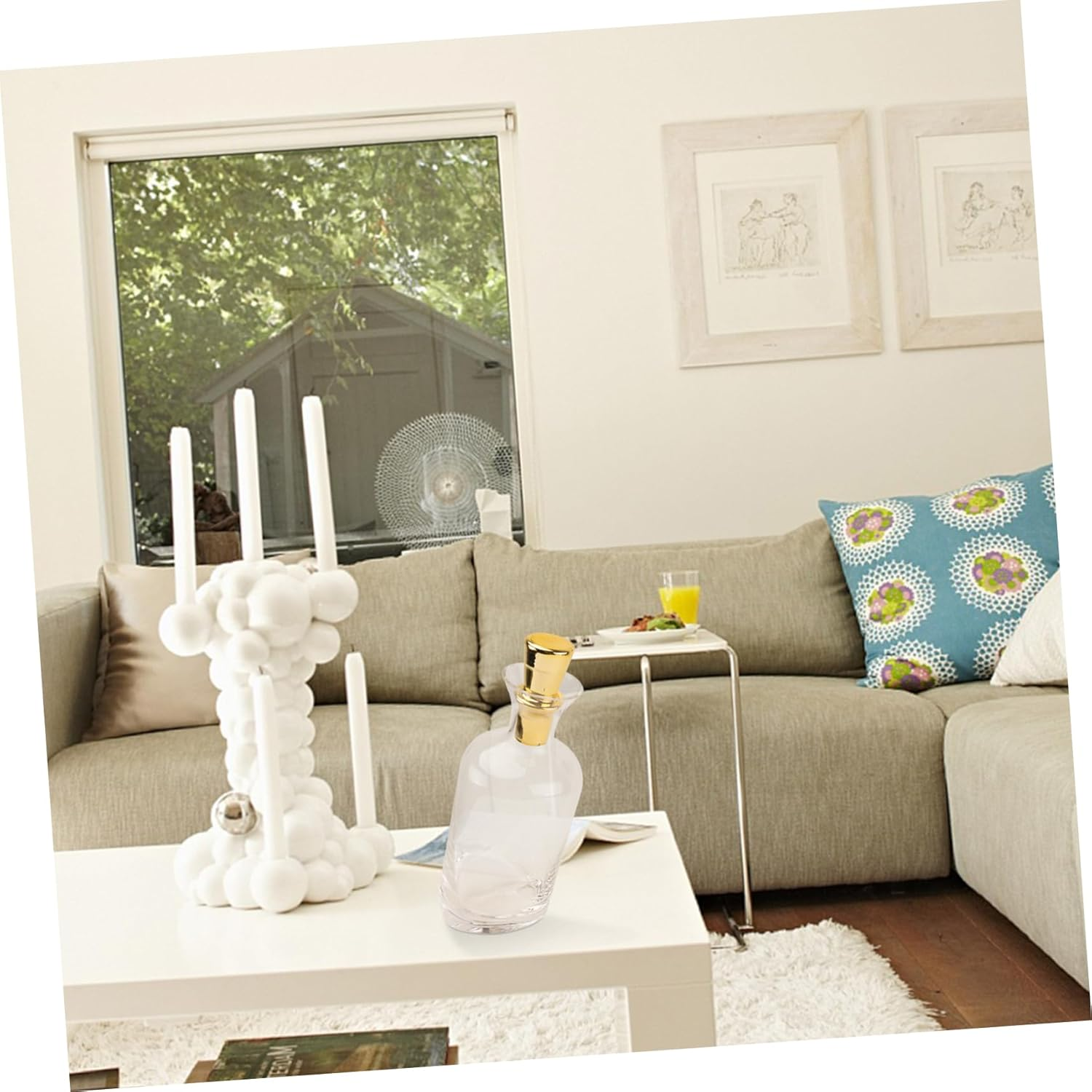 KICHOUSE 1Pc Creative Inclined Transparent Glass Decanter Nordic Style Decorative Wine Storage Smooth Edges Stable Placement for Barware Kitchen Decor image number 1