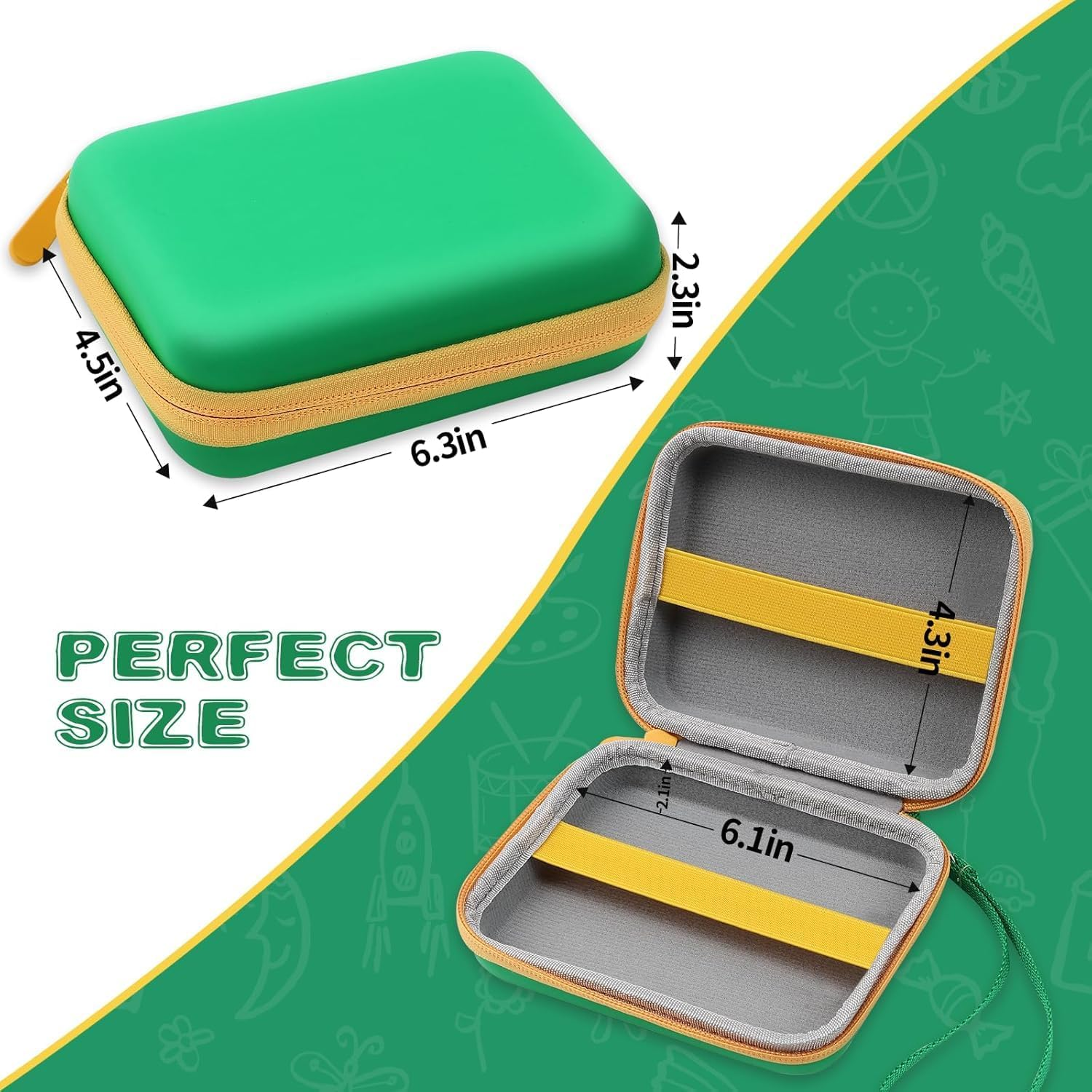 ZIENVE Storgae Card Carrying Case Compatible with UNO Card Case, Playing Card Case, Game Card Holder, Travel Hard Case Capacity Max for 300 Cards, Green image number 3