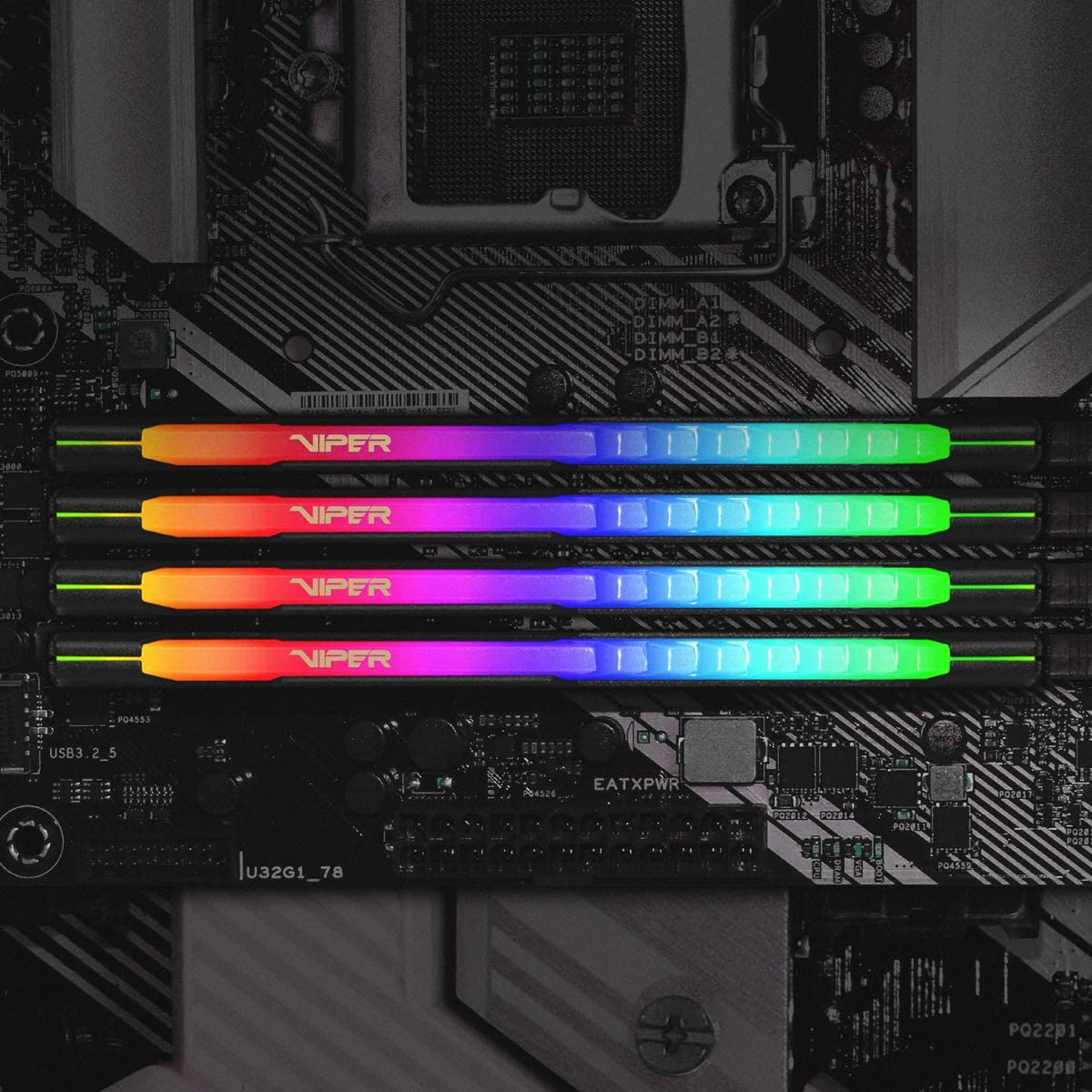 Patriot Viper Steel RGB DDR4 32GB (1 X 32GB) 3200Mhz Module image number 5