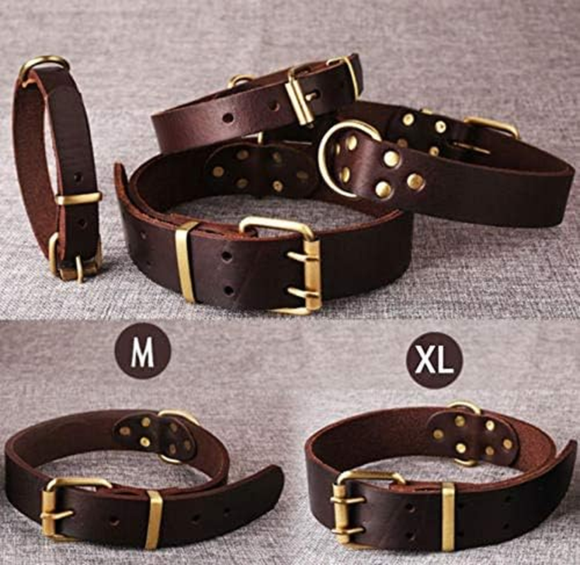 Handmade 100% Genuine Plain Leather Pet Dog Collar (Medium) image number 4