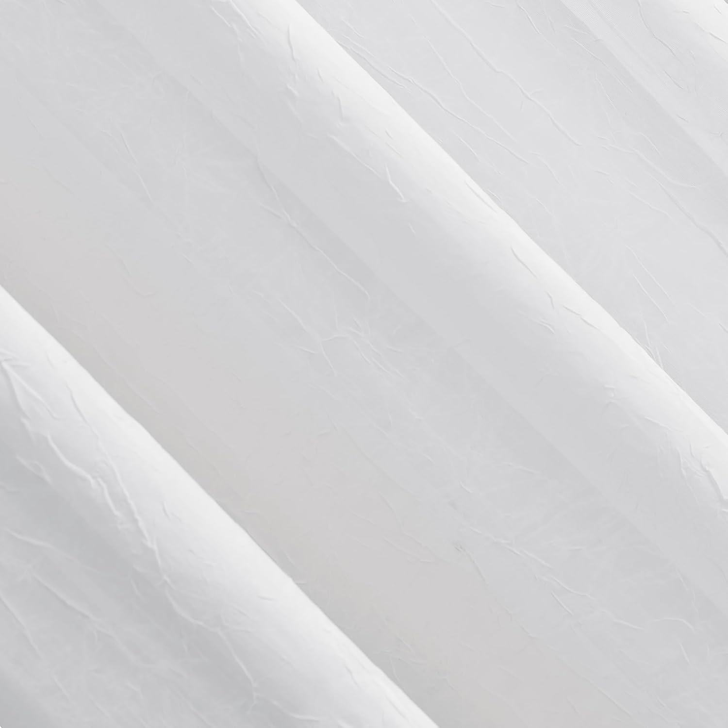 No. 918 Erica Crushed Sheer Voile Grommet Curtain Panel, 95.00" X 51.00", White