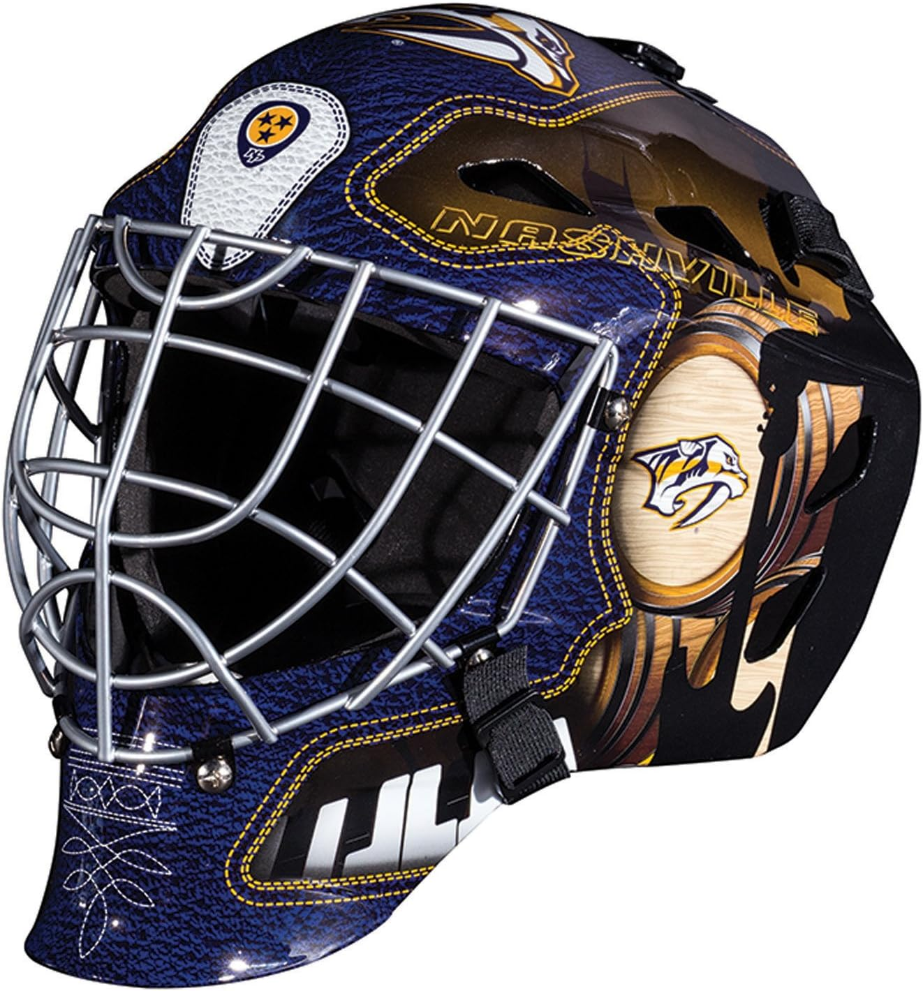 NHL Franklin Sports League Logo Nashville Predators Mini Goalie Mask image number 2