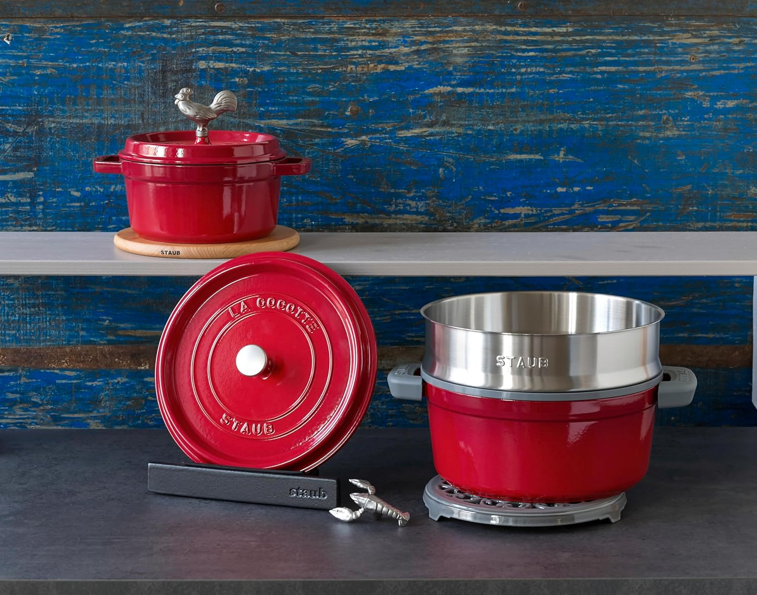 Staub round Cocotte, 18 Centimeters, Cherry Red image number 5