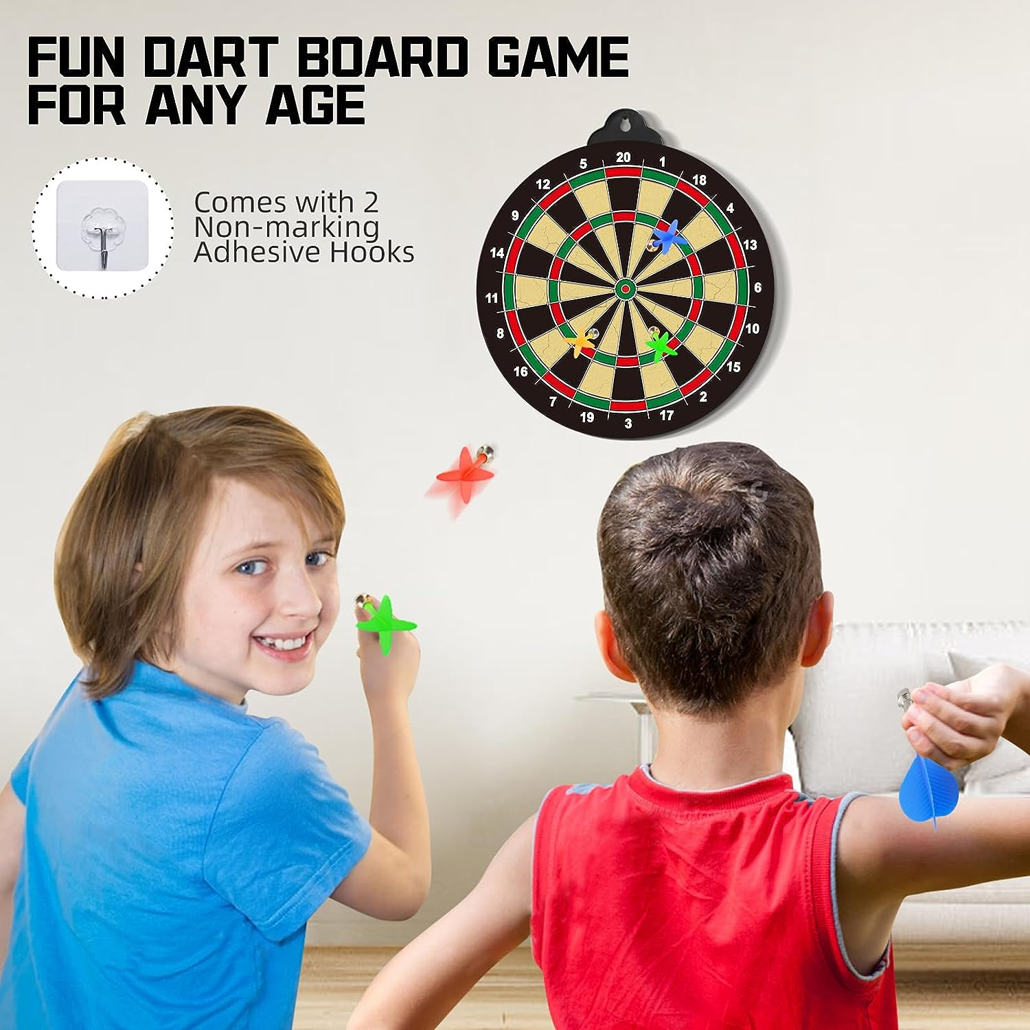 Olefun Dart Board Toys for Boys Age 8-12, 2 in 1 Magnetic & Felt Dartboard, Indoor and Outdoor Game for Kids, Ideal Birthday, for Age 8, 9, 10, 11, 12 Years Old image number 2