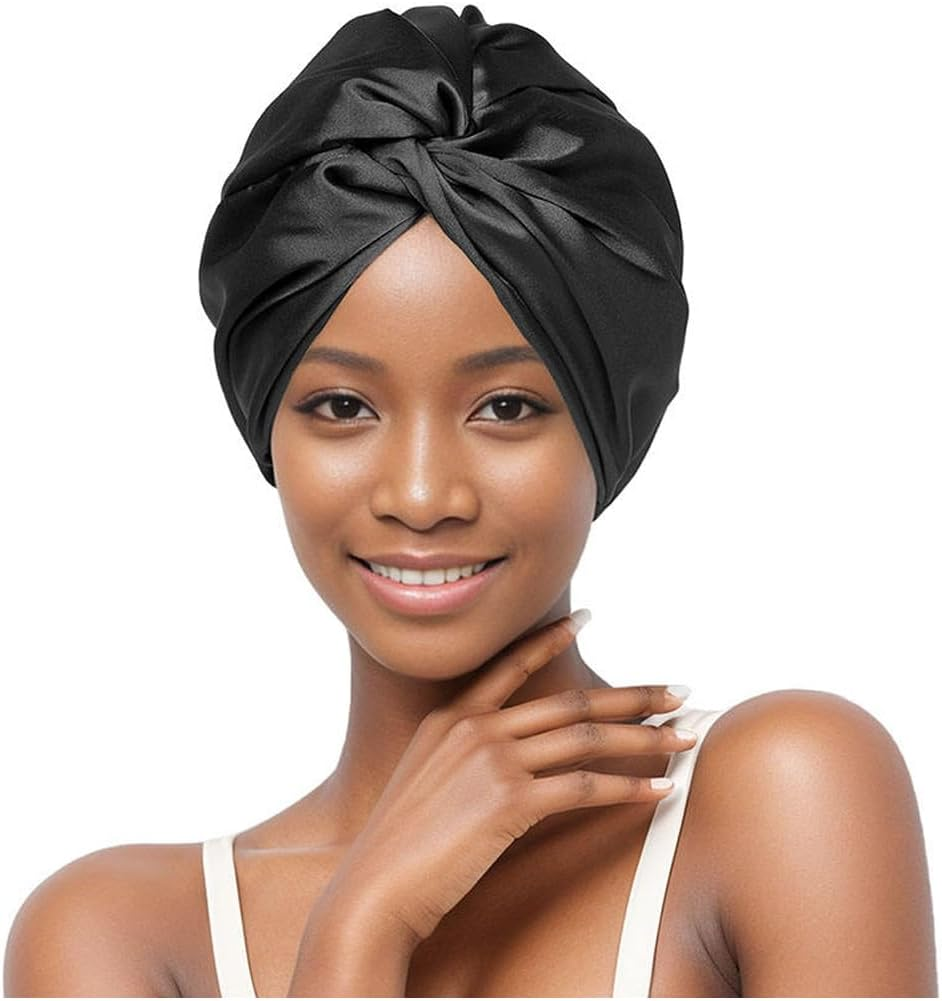 GXGM Silk Bonnet for Sleeping, Silk Bonnet, Satin Hair Cap for the Night, Protects Hair from Breakage & Split Ends, Retains Curl Shape, Saves Time When Styling, Suitable for All Sizes & Hair Types image number 4