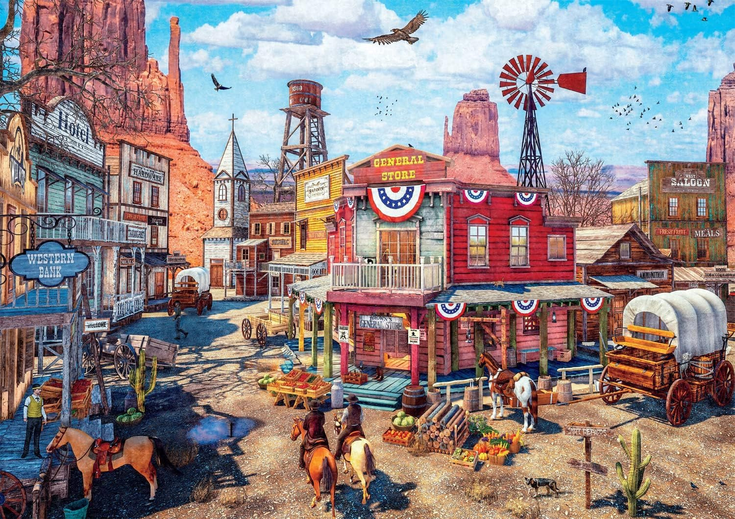 Buffalo Games - Country Life - Old Western Town - 500 Piece Jigsaw Puzzle image number 5